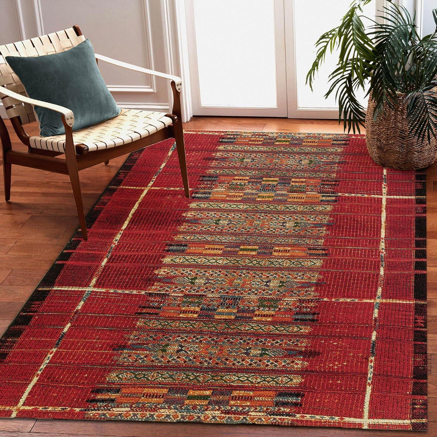 Liora Manne Marina Stripe Indoor/Outdoor Rug Red 6'6" x 9'4"