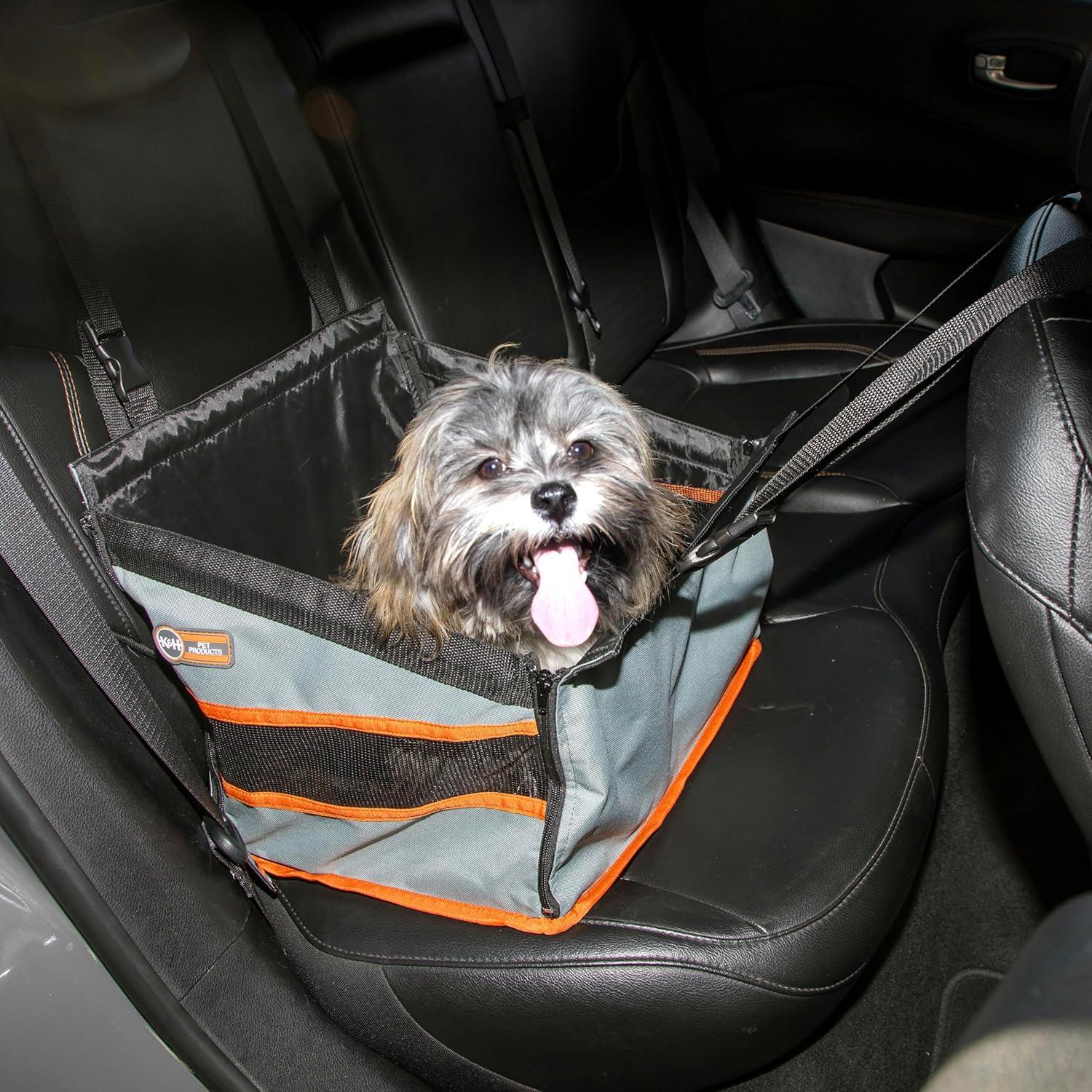 K&H Pet Products Buckle N' Go Dog Car Seat for Pets Gray X-Small 16 X 14 X 14 Inches