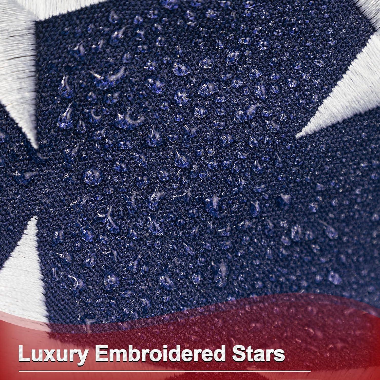 Patriotic Blue Polyester Outdoor American Flag with Embroidered Stars