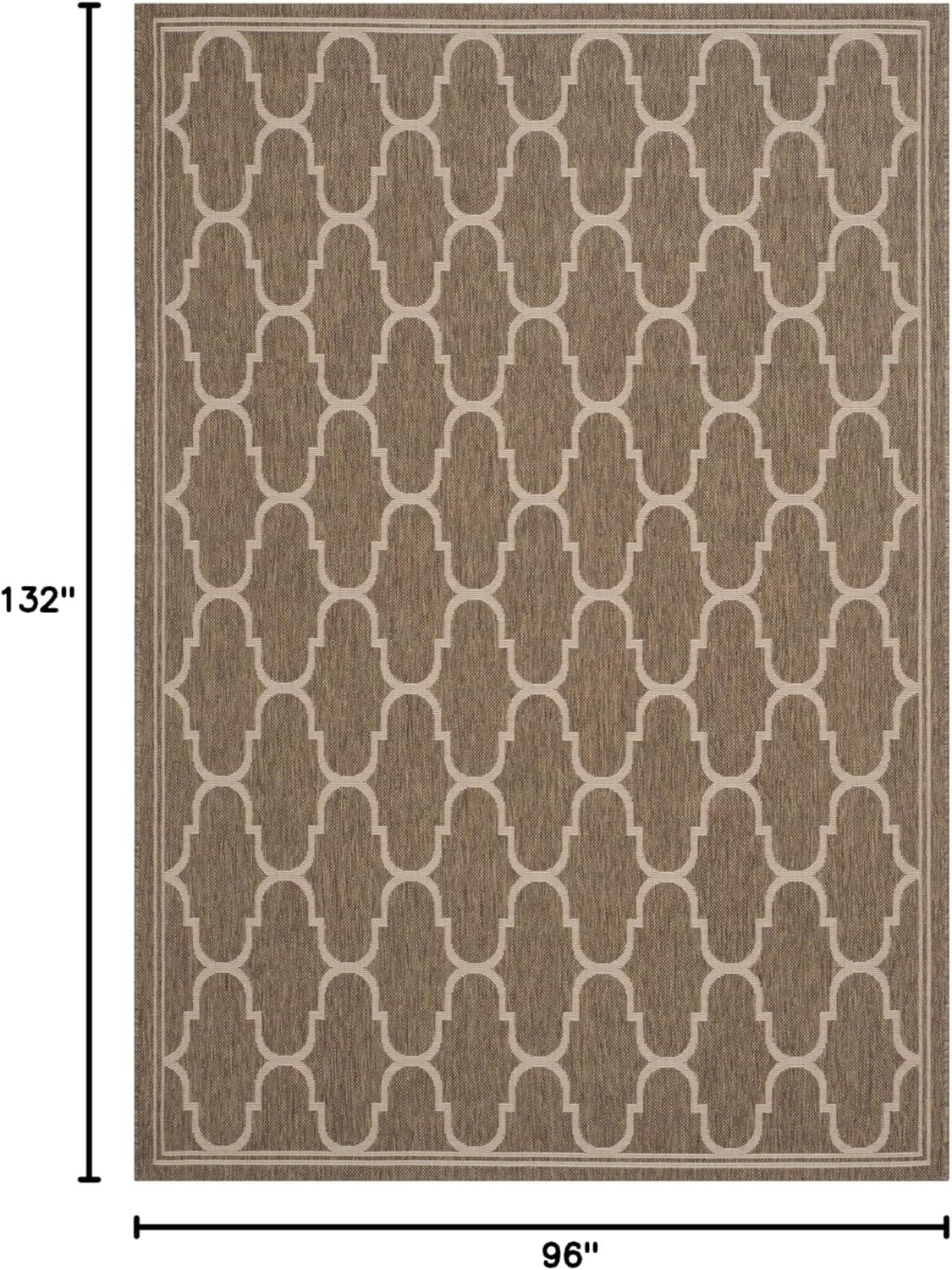 Courtyard CY6016 Power Loomed Indoor and Outdoor Area Rug - Brown/Beige - 8'x11' - Safavieh