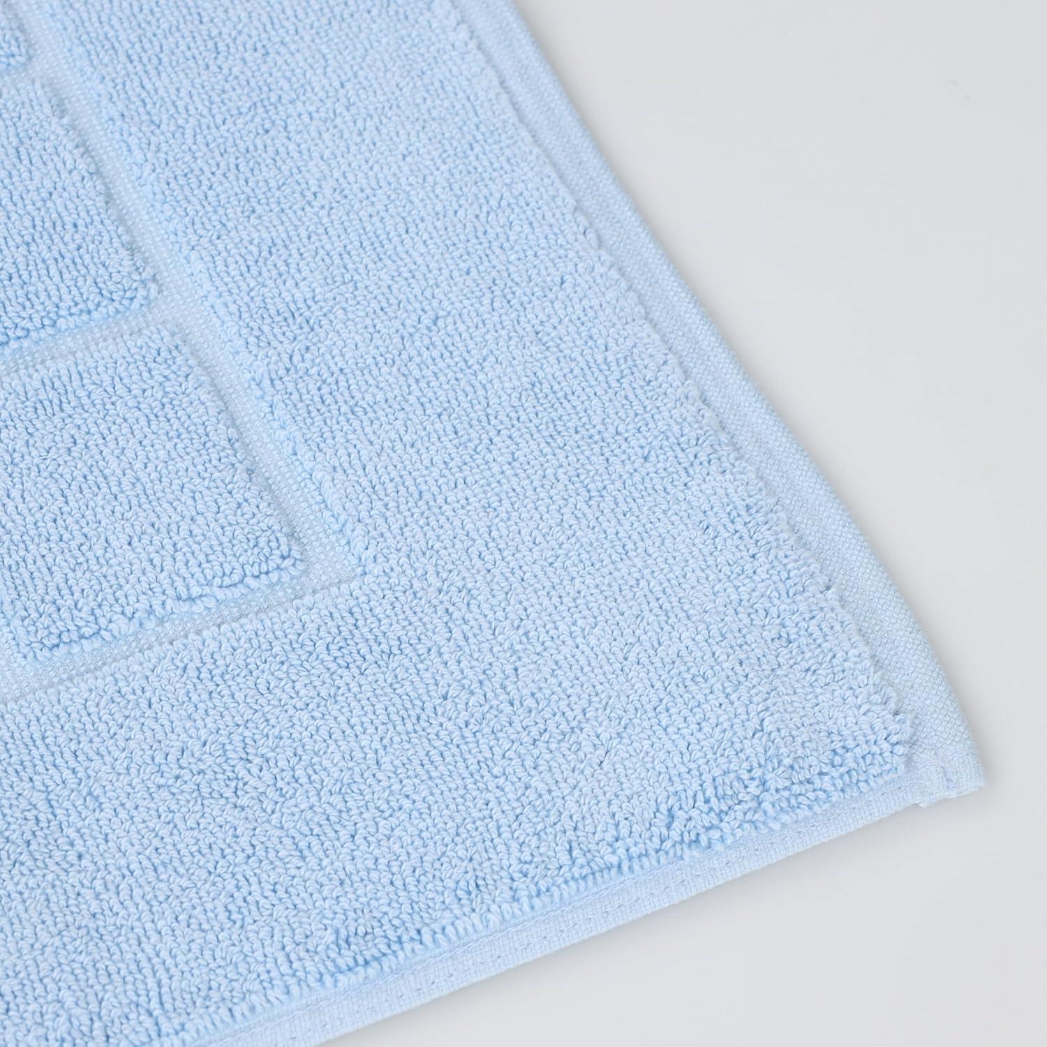 Superior Nora Cotton Terry Solid Absorbent Thick Checkered Washable Bath Mat Set Of 2 | AllModern