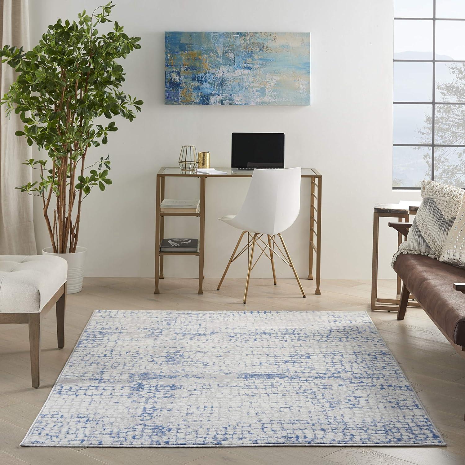 Nourison Whimsicle WHS07 Indoor only Area Rug - Grey Blue 4' x 6'