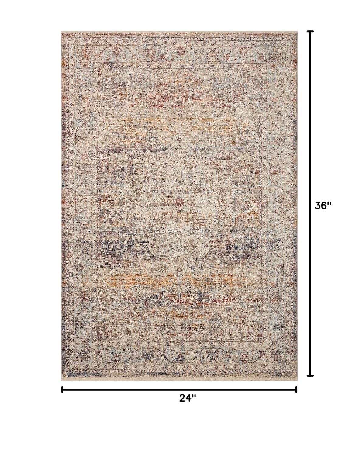 Loloi Rugs Sorrento Oriental Machine Made Power Loom Polyester Area Rug in Natural