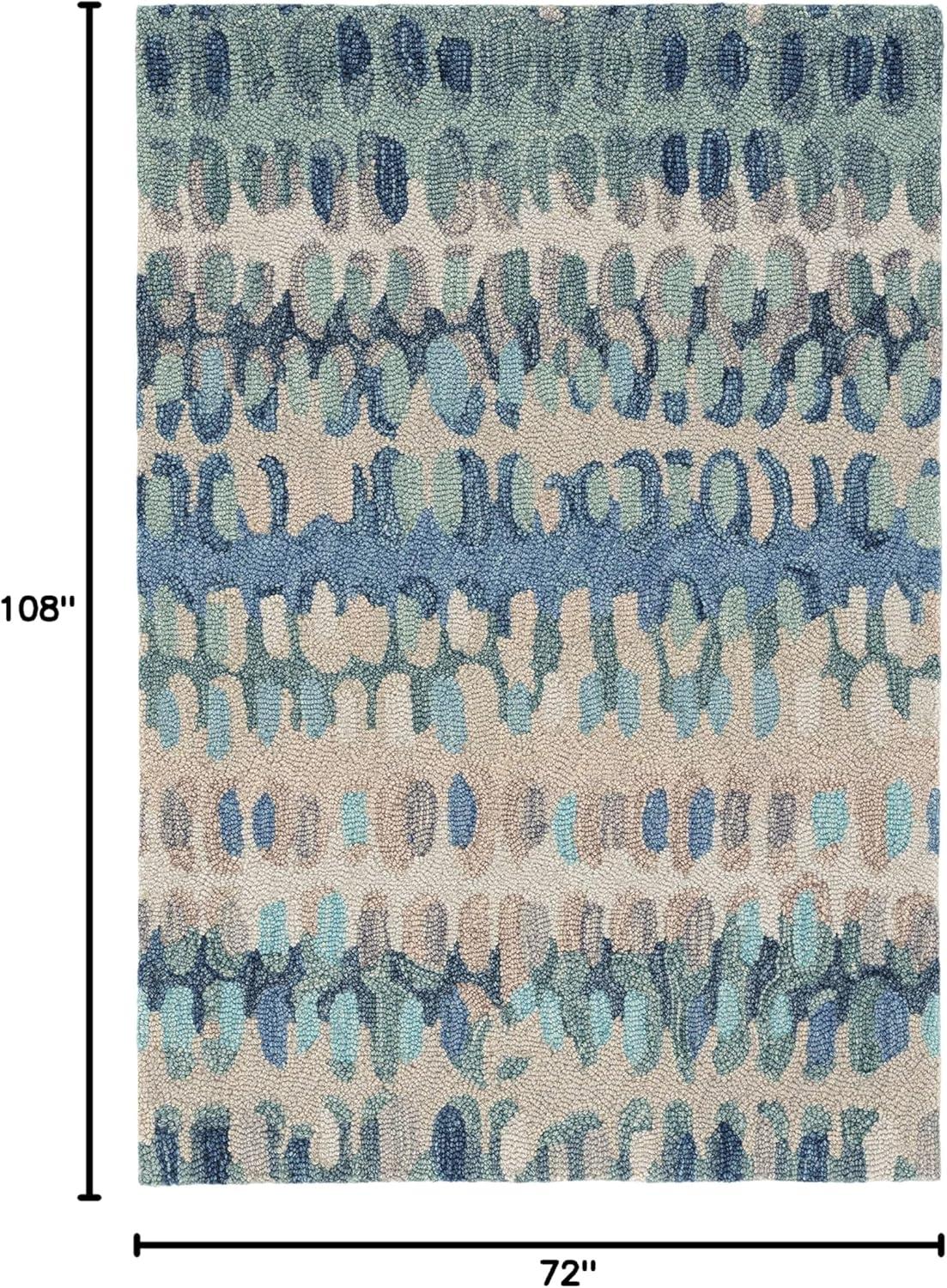 Paint Chip Abstract Hand Wool Indigo/Denim/Beige Area Rug