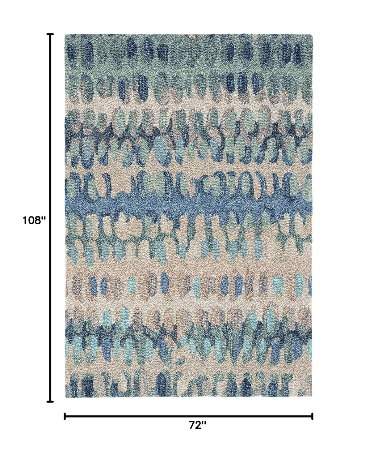 Paint Chip Abstract Hand Wool Indigo/Denim/Beige Area Rug