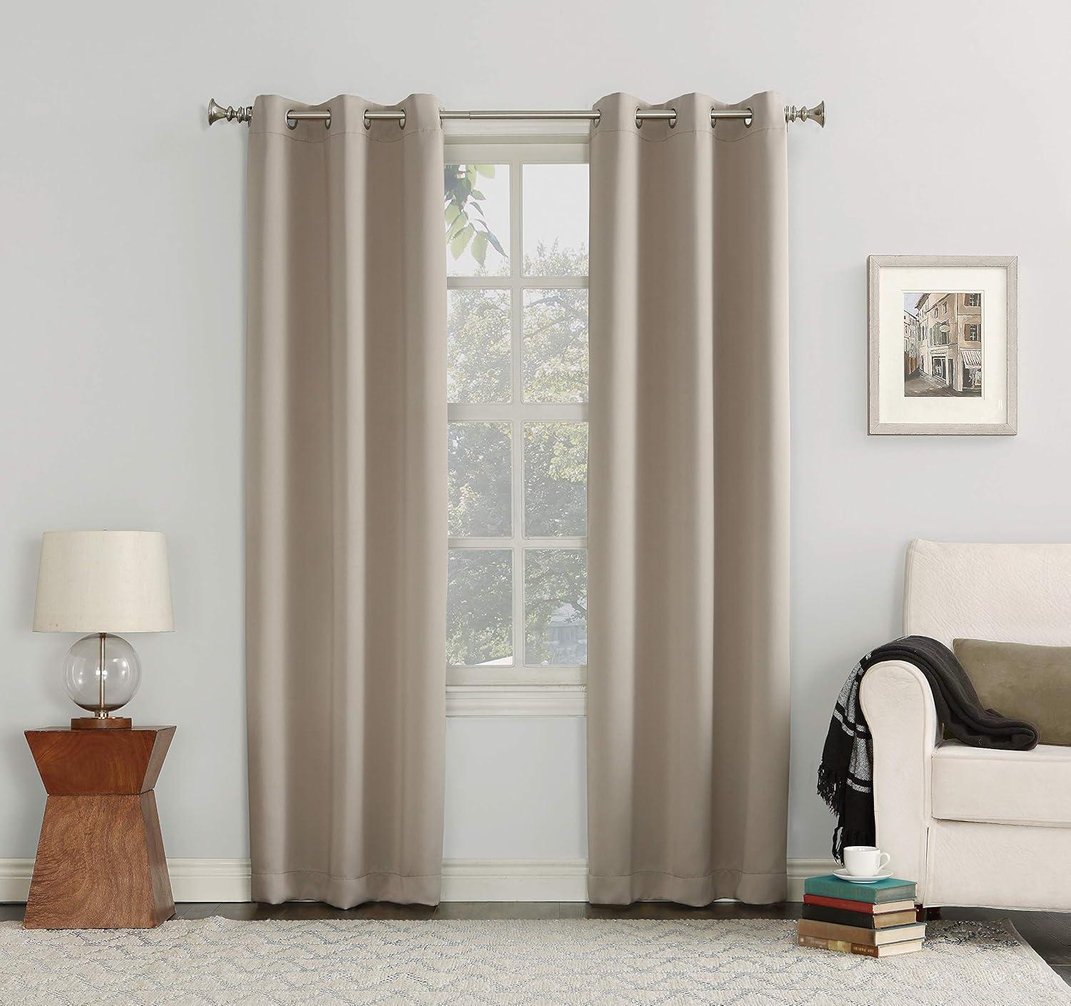 Sun Zero Blackout Kenneth Energy Saving Grommet Curtain Panel