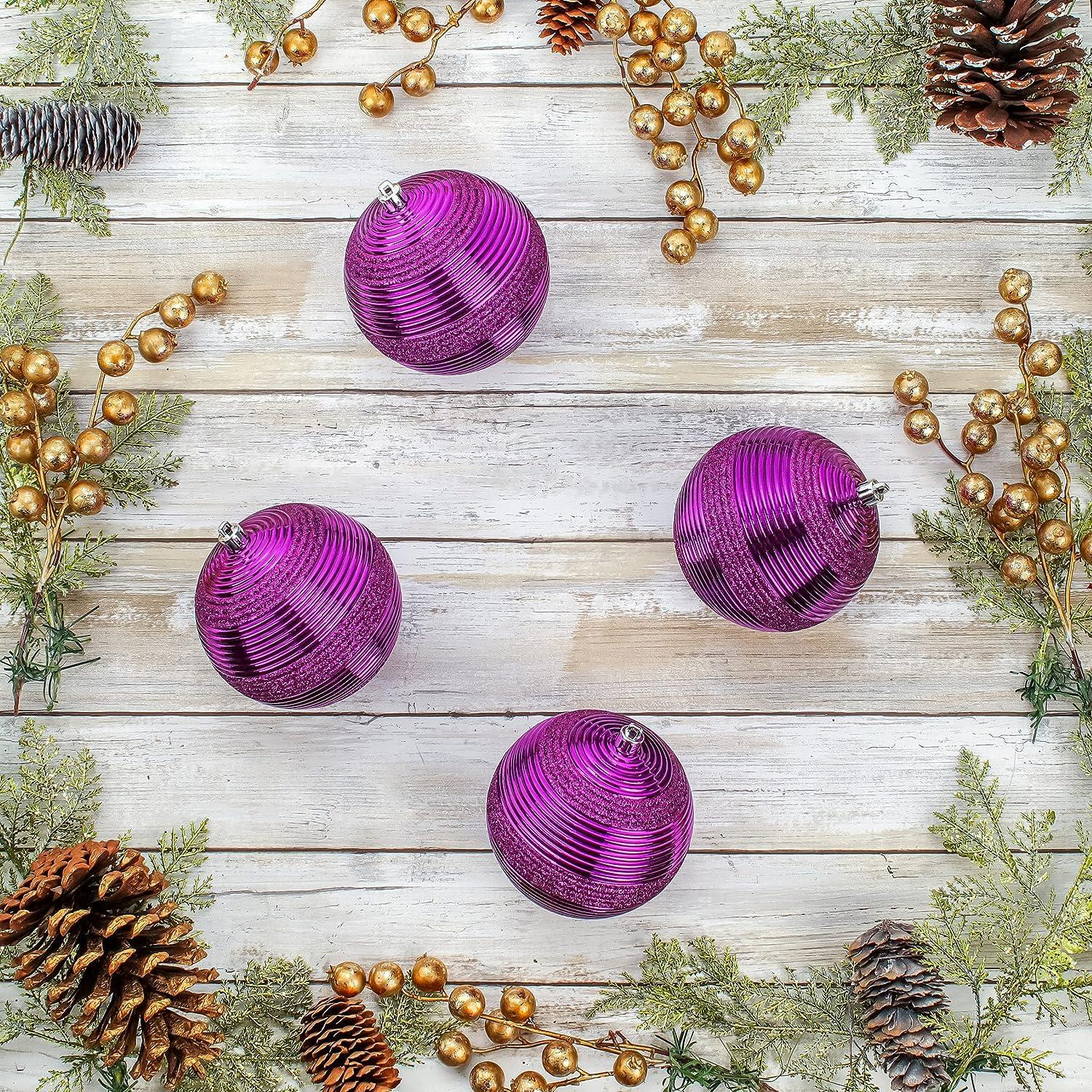 The Holiday Aisle® Shatterproof Swirling Ball Ornaments (Set of 4)