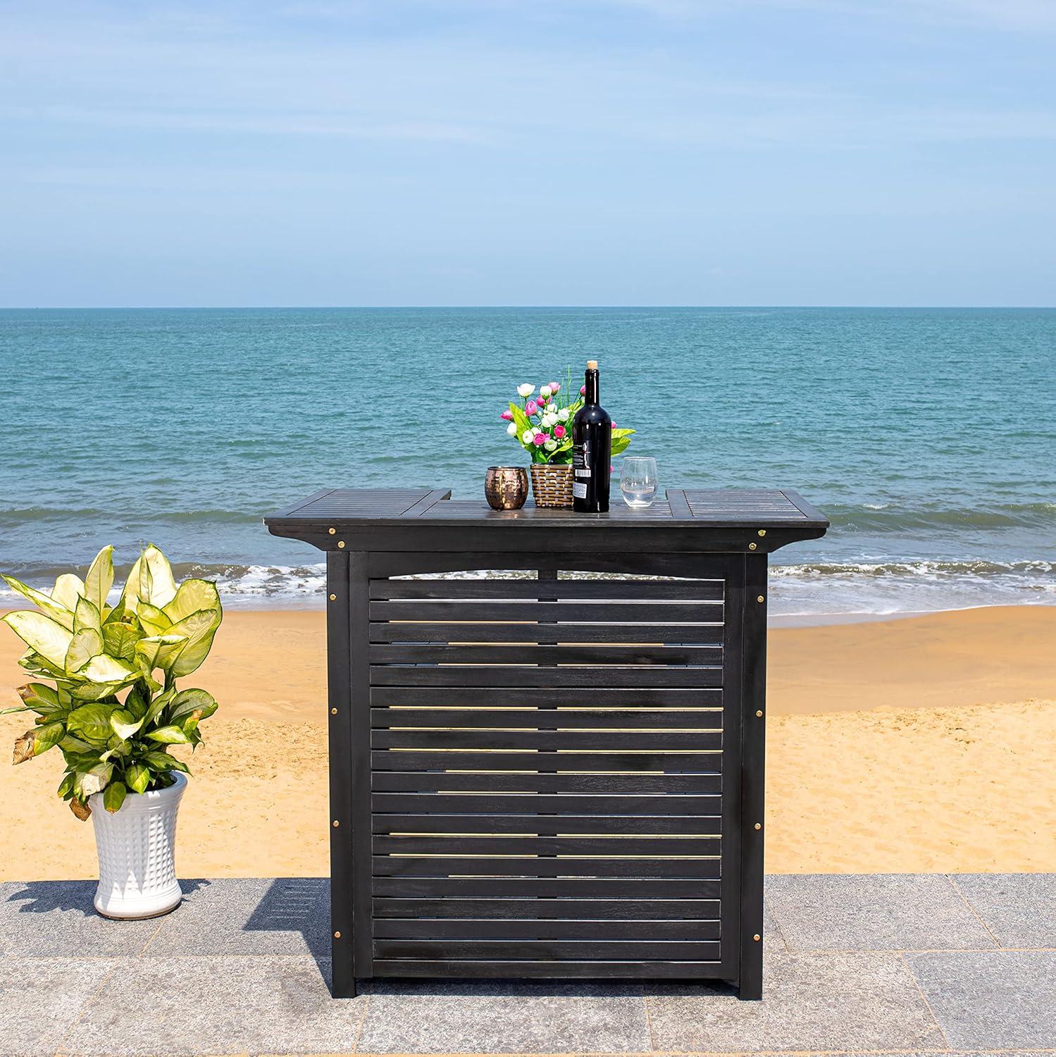 Monterey Patio Outdoor Bar Table - Black - Safavieh