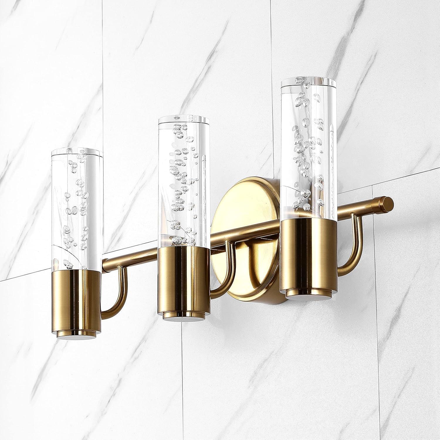 JONATHAN Y Bolha 18" 3-Light Minimalist Modern Bubble Acrylic/Iron Integrated LED Vanity Light, Black