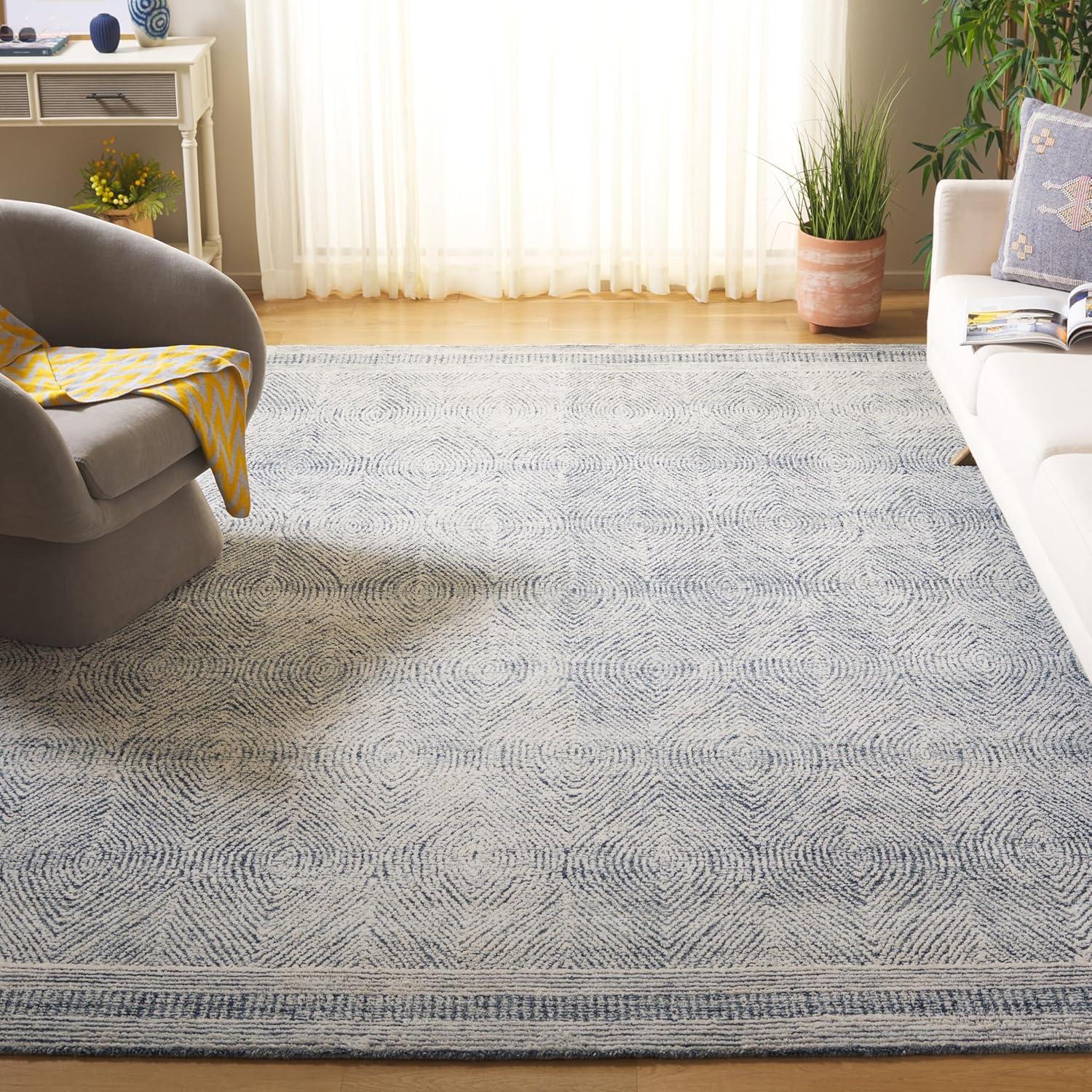 Abstract ABT340 Handmade Indoor Area Rug - Ivory/Chocolate - 8'x10' - Safavieh