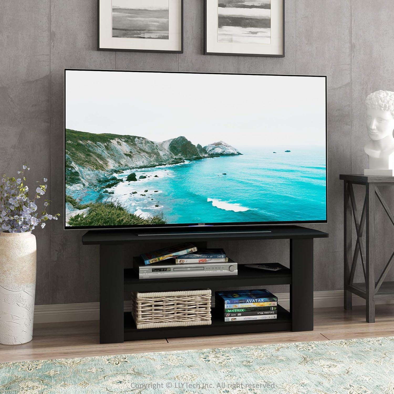 Furinno Parsons 42" Black Entertainment Center