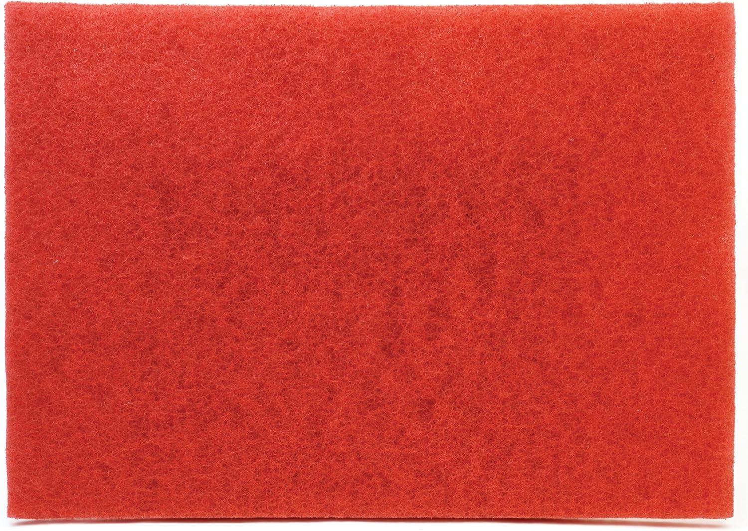 Rectangular Red Polyester Buffer Pad, 12 x 18 Inch