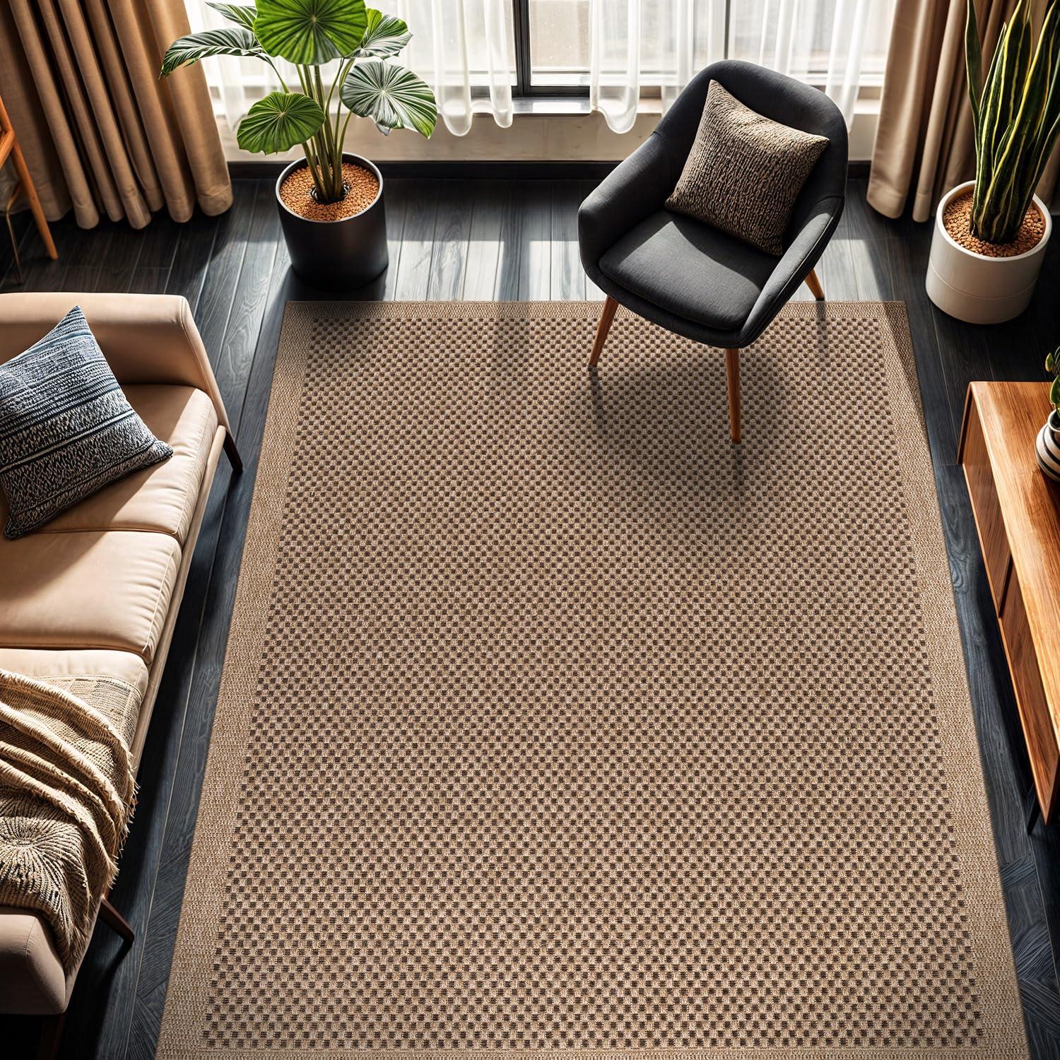 4'x6' Pata Hand Woven Chunky Jute Area Rug, Natural - JONATHAN Y