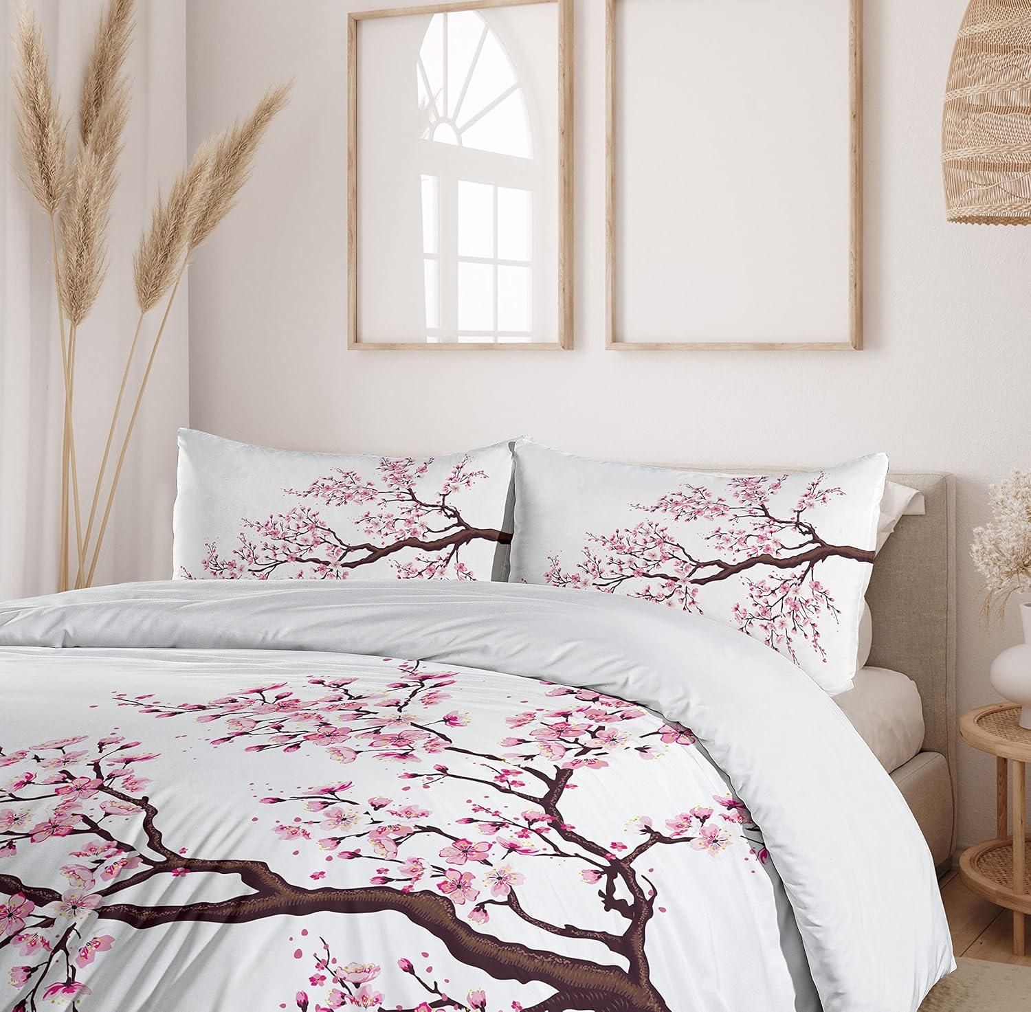 Japanese Eclectic Floral Duvet Cover Set