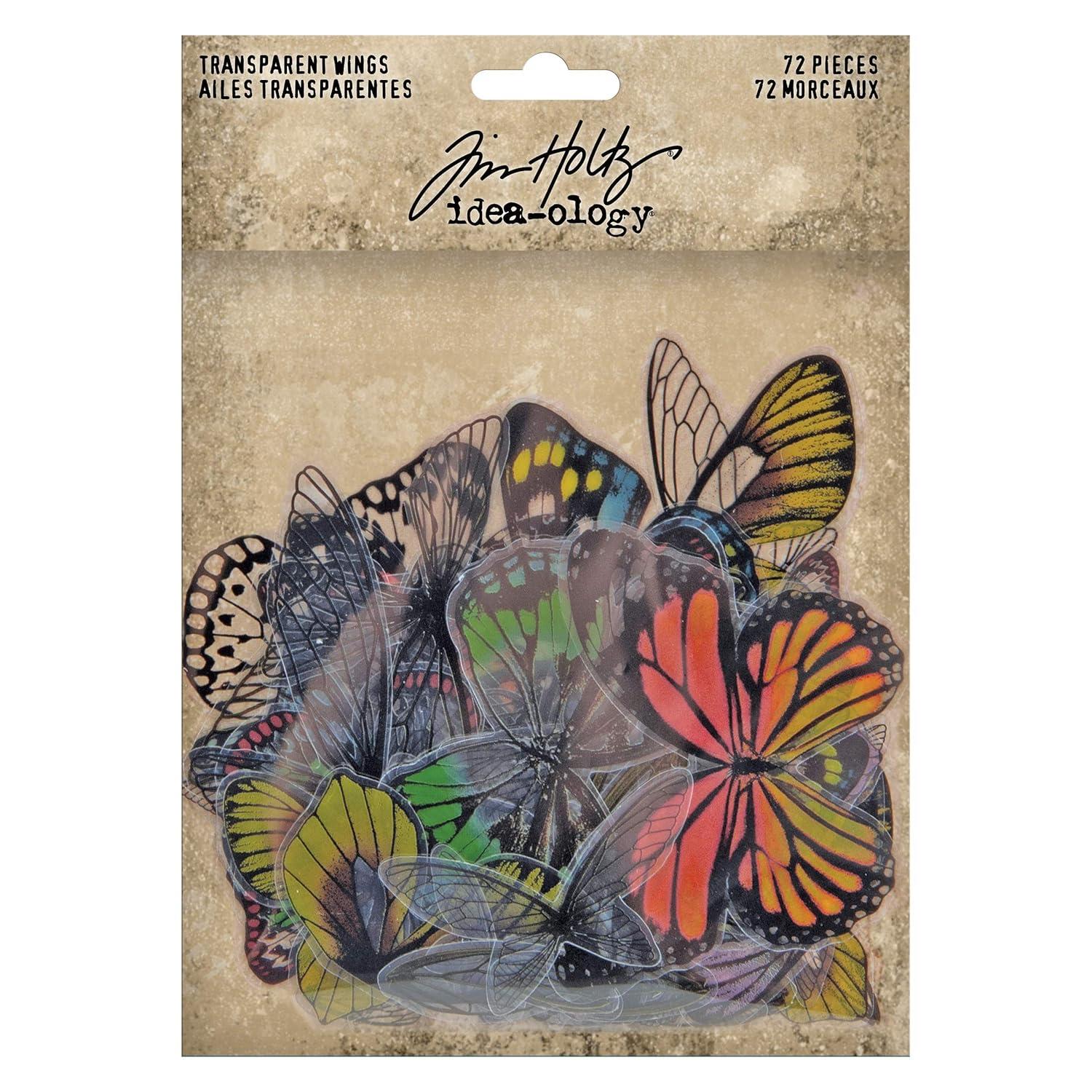 Set of 72 Multicolor Transparent Acetate Butterfly and Dragonfly Wings