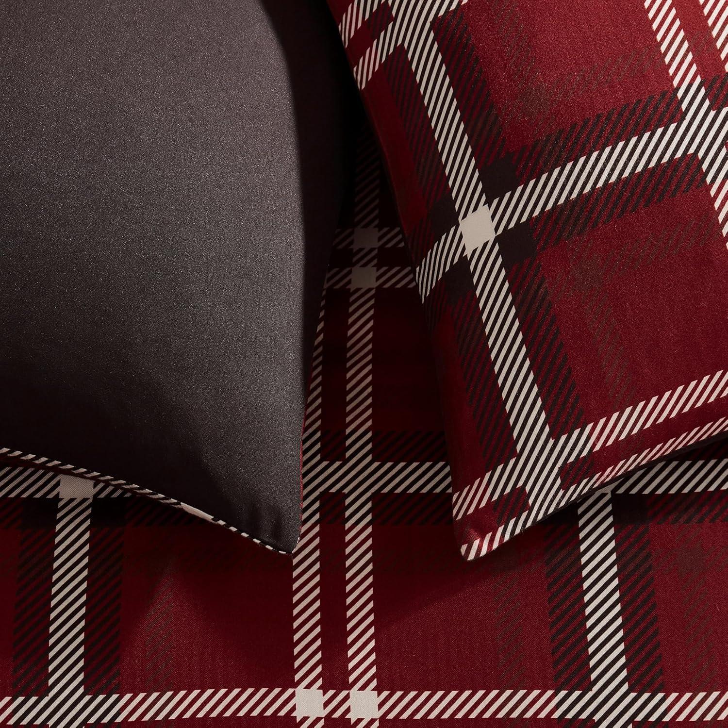 Wonderful Textile Wonderful Cozy Faux Cashmere Comforter Set Classic Plaid Geometic With Herringbone Texture