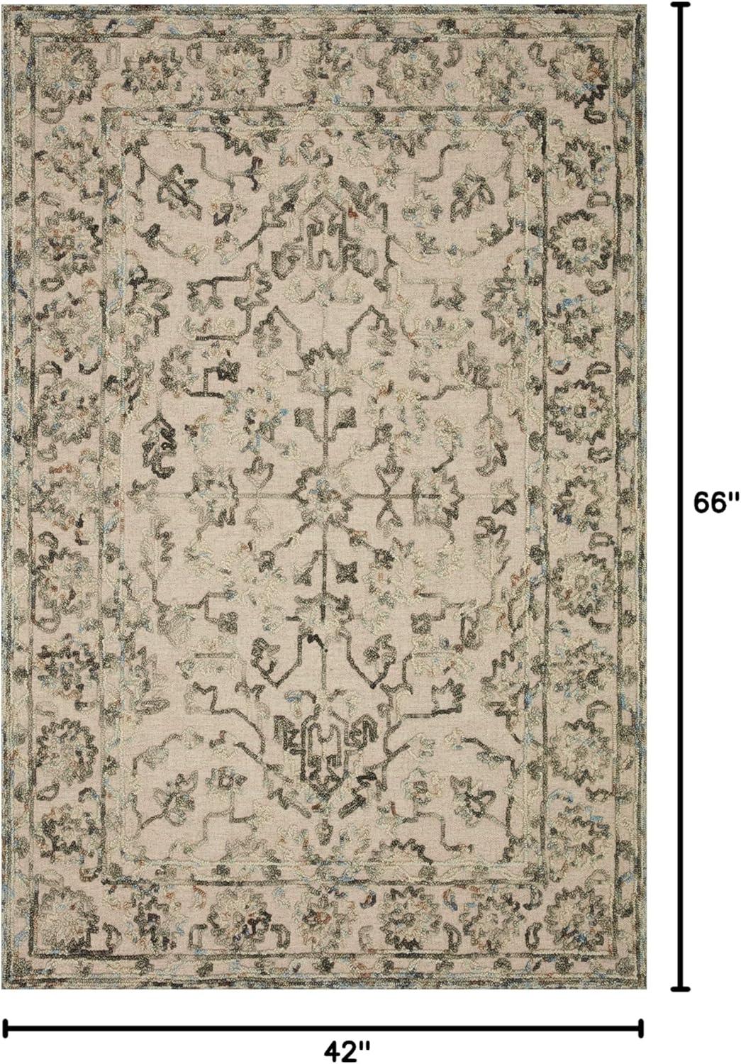 Loloi II Halle Floral Traditional Area Rug, Gray, 5'.0" x 7'.6"