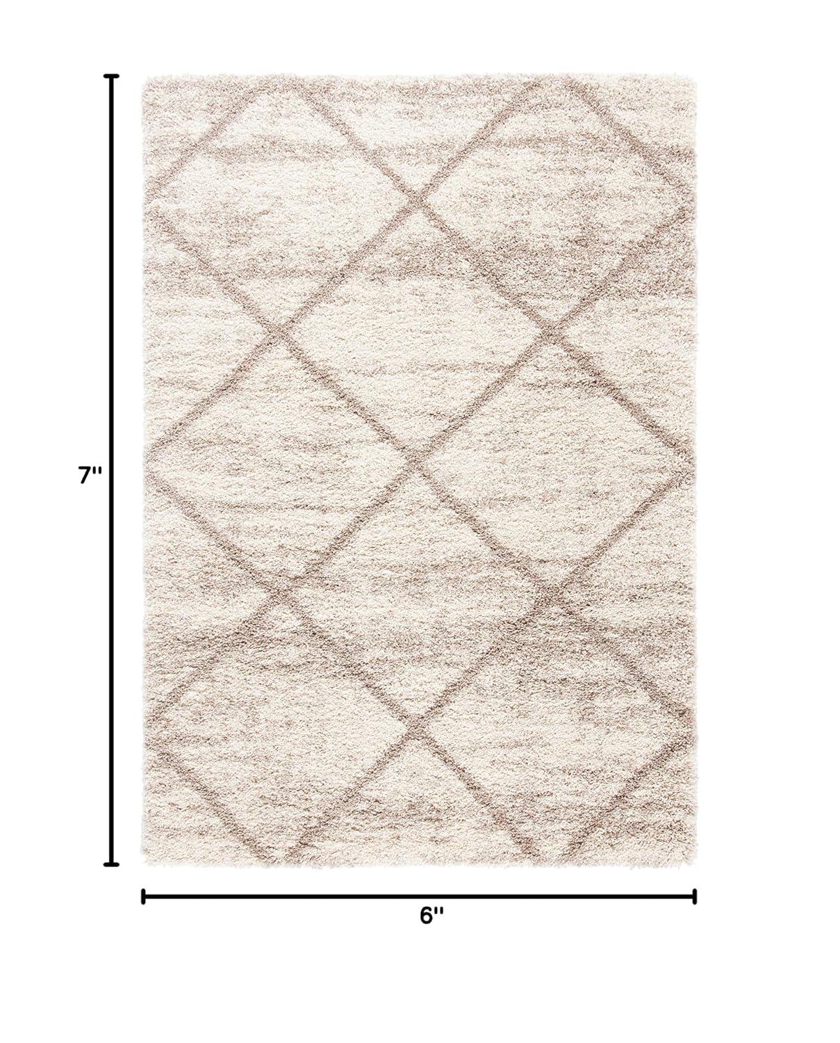 Hudson Shag SGH281 Power Loomed Indoor Area Rug - Multi Ivory/Beige - 5'3"x7'6" - Safavieh