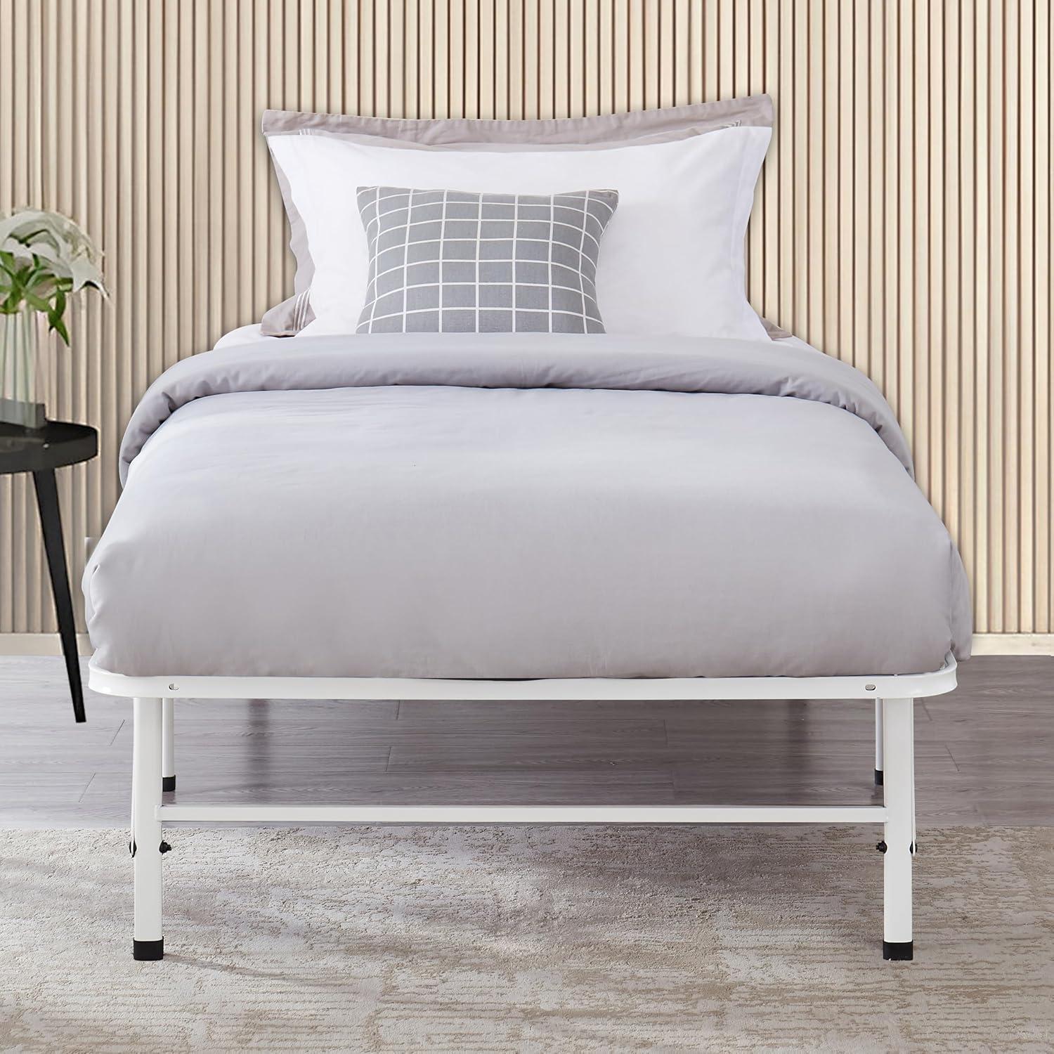 Alwyn Home Muscoy 14" Foldable Steel Bed Frame, No Box Spring Needed, Underbed Storage , Easy Assembly