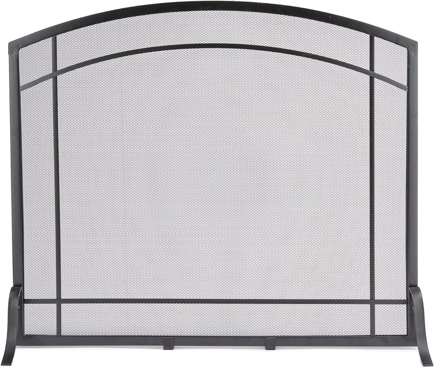 UniFlame Single Panel Black Wrought Iron Mission Screen