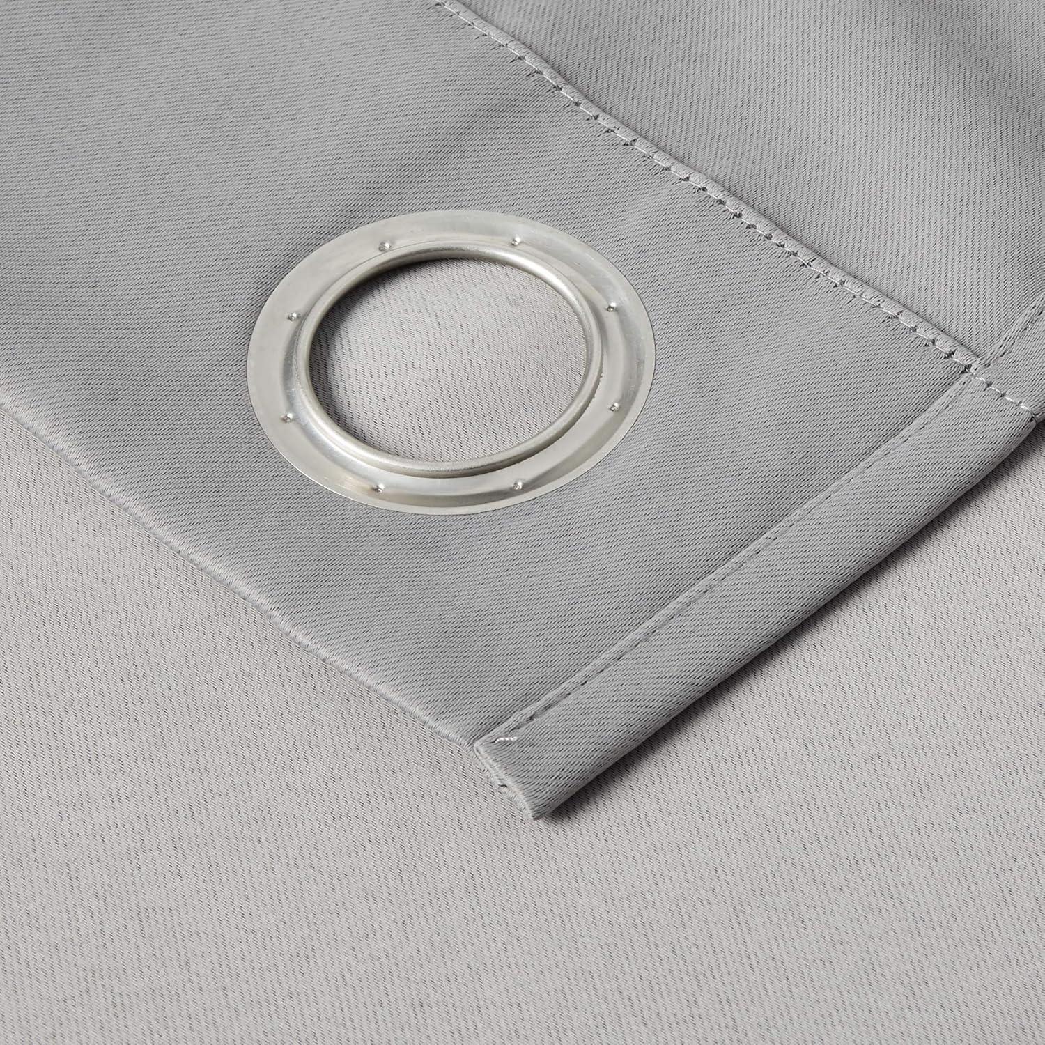 40"x120" Sun Zero Blackout Kenneth Energy Saving Grommet Curtain Panel Gray: Modern Thermal Insulated Noise Reduction