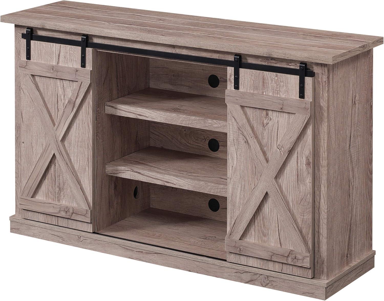 Twin Star Home Terryville Barn Door TV Stand for TVs up to 60", Dark Gray