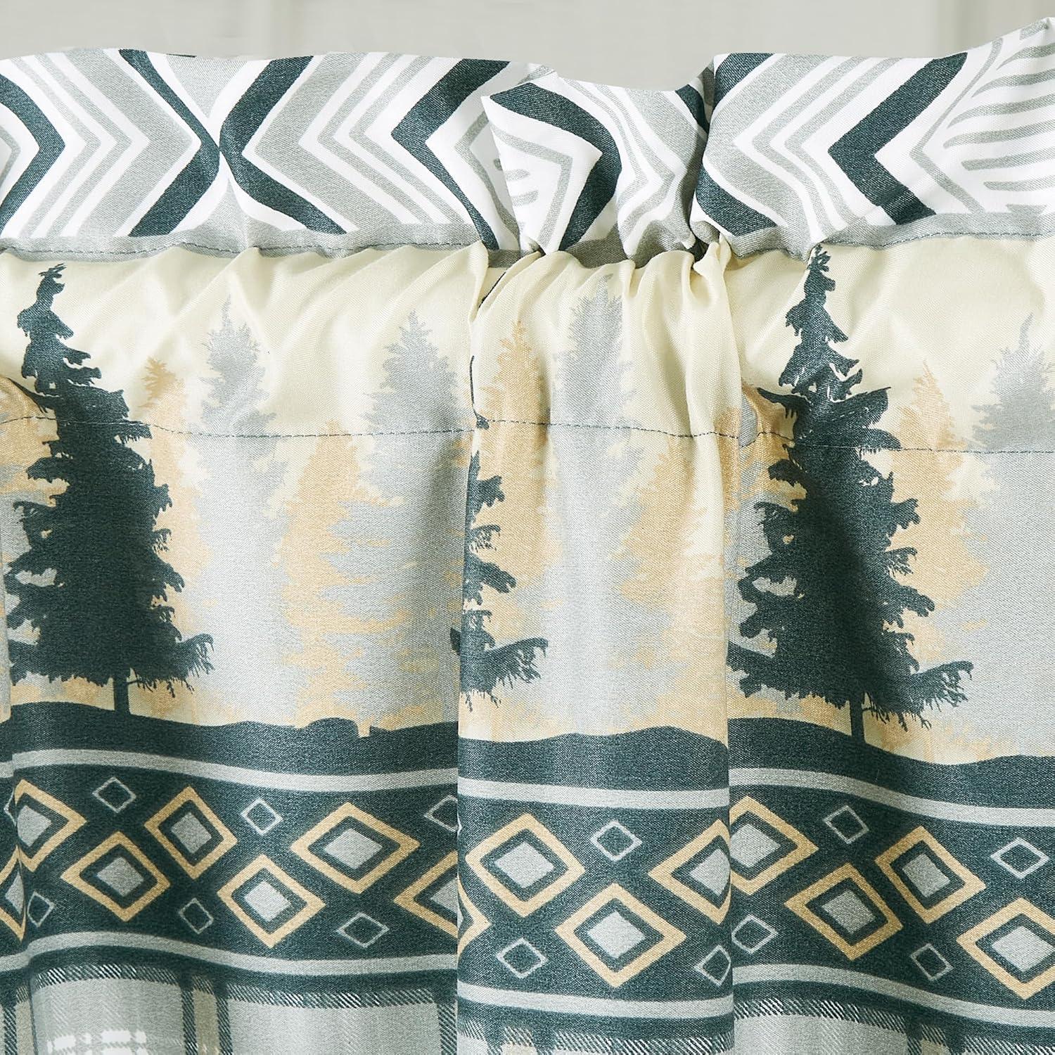 Chezmoi Collection Lake Northwest Cabin Lodge Window Curtain Set (Set of 2)