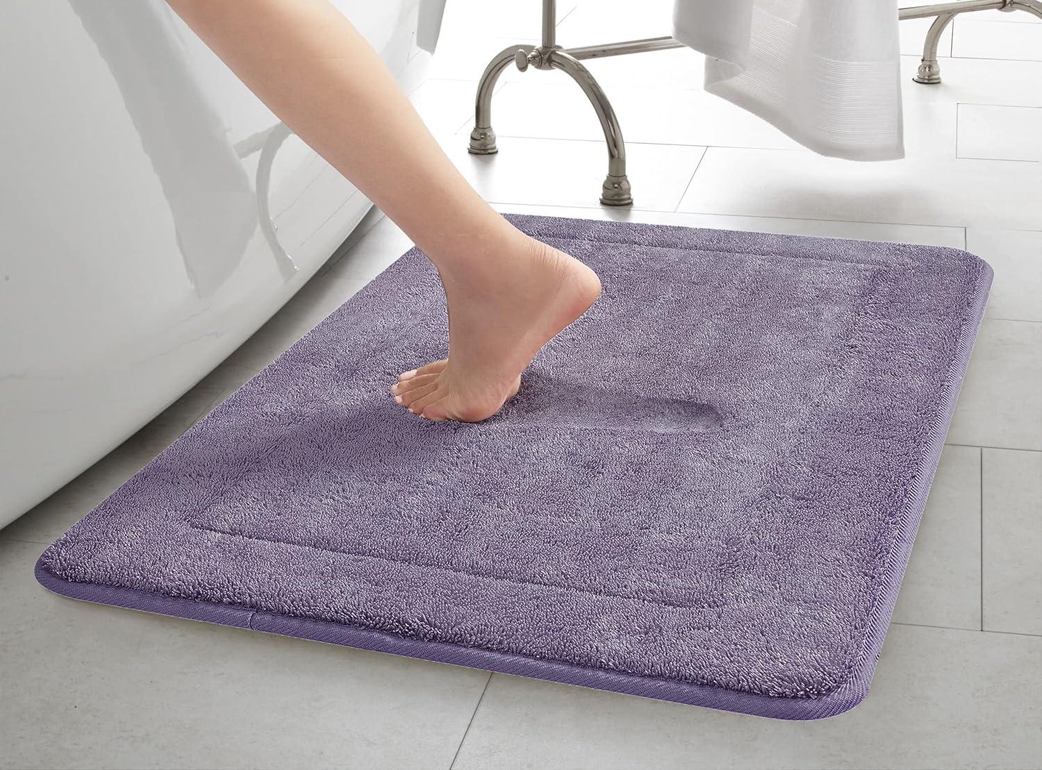 Wisteria Purple Memory Foam Terry Bath Mat 17x24