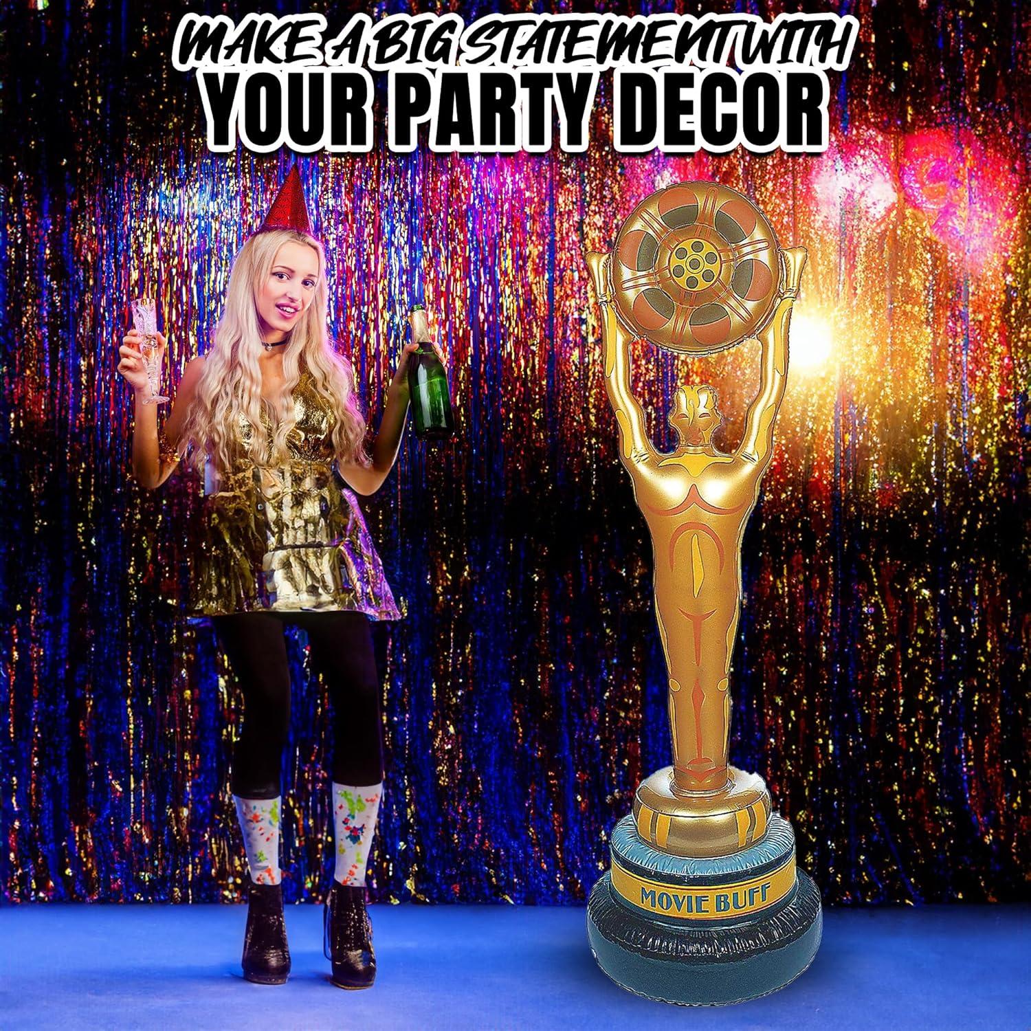 Huge Vinyl Inflatable Movie Buff Party Decoration (5 Feet Tall) Movie Night and Awards Party Decor, Party Favors