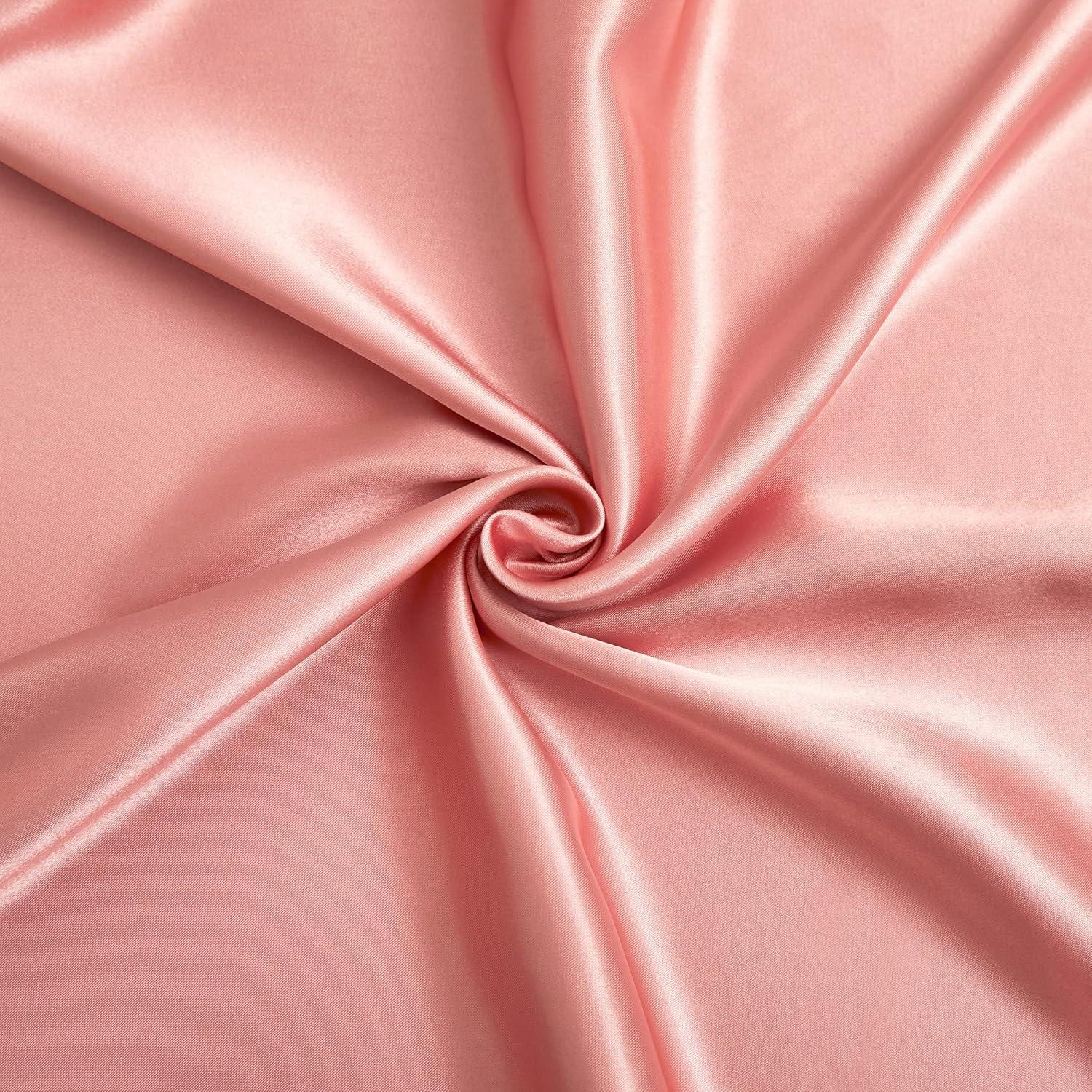 Blush Pink Queen Satin Deep Pocket Bed Sheet Set