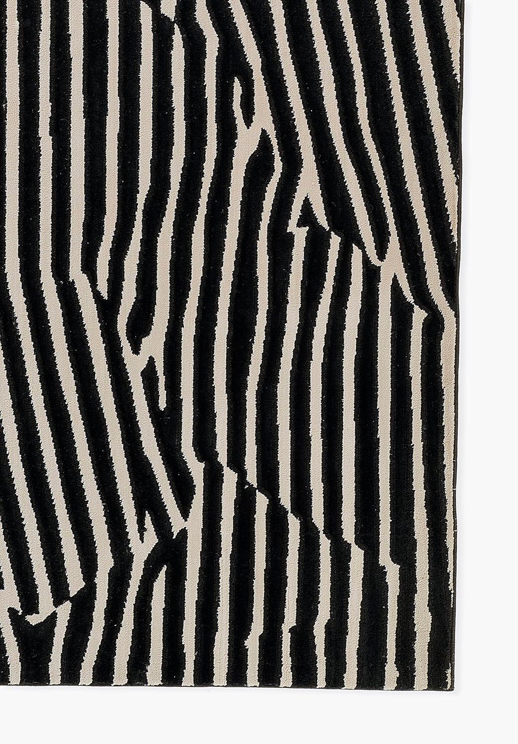 Momeni 2'3"x7'6" Xander Everly Machine Loomed Runner Rug Black: Geometric Pattern, Indoor, Low Pile, Polyester & Polypropylene