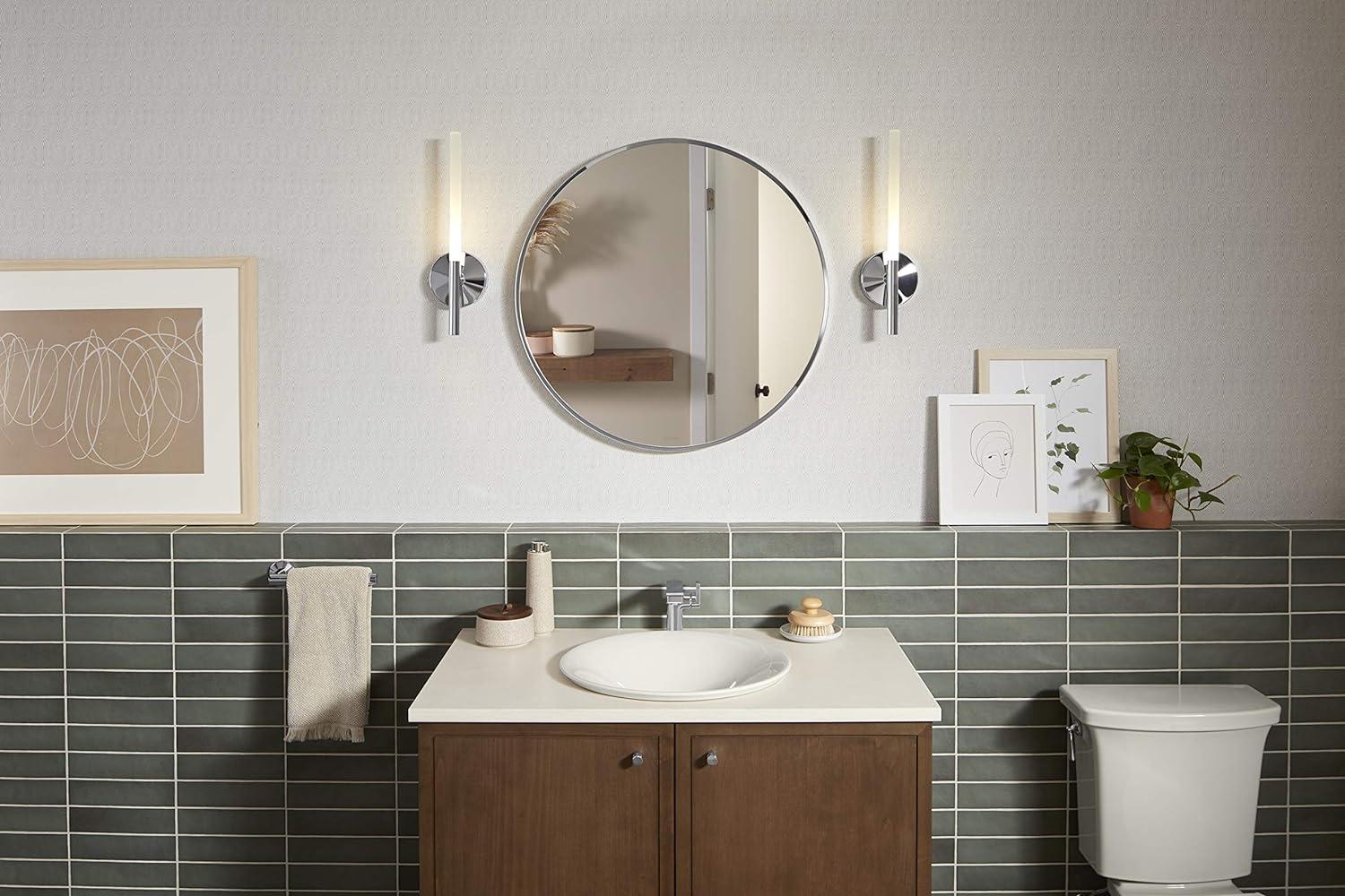 Essential Round Wall Mirror, Bathroom/Vanity Mirror with Frame