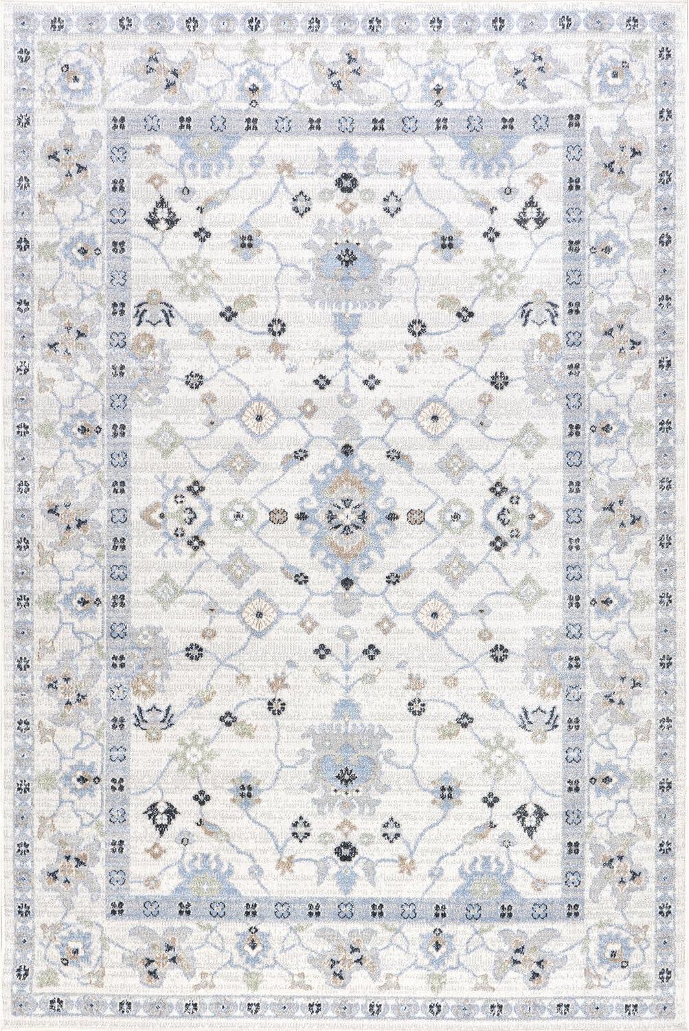 Nuloom Bridie Medallion Machine Washable Indoor Area Rug, 4' x 6', Blue