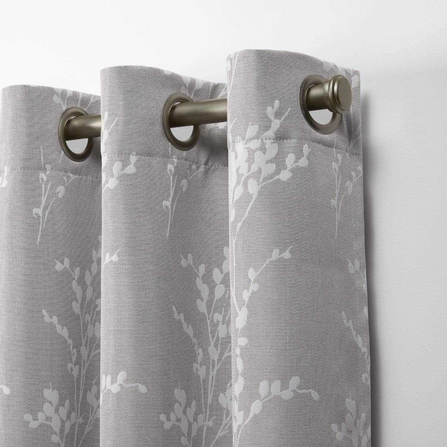 Nicole Miller Nicole Miller Turion Floral Room Darkening Blackout Grommet Top Curtain Panel Pair (Set of 2)