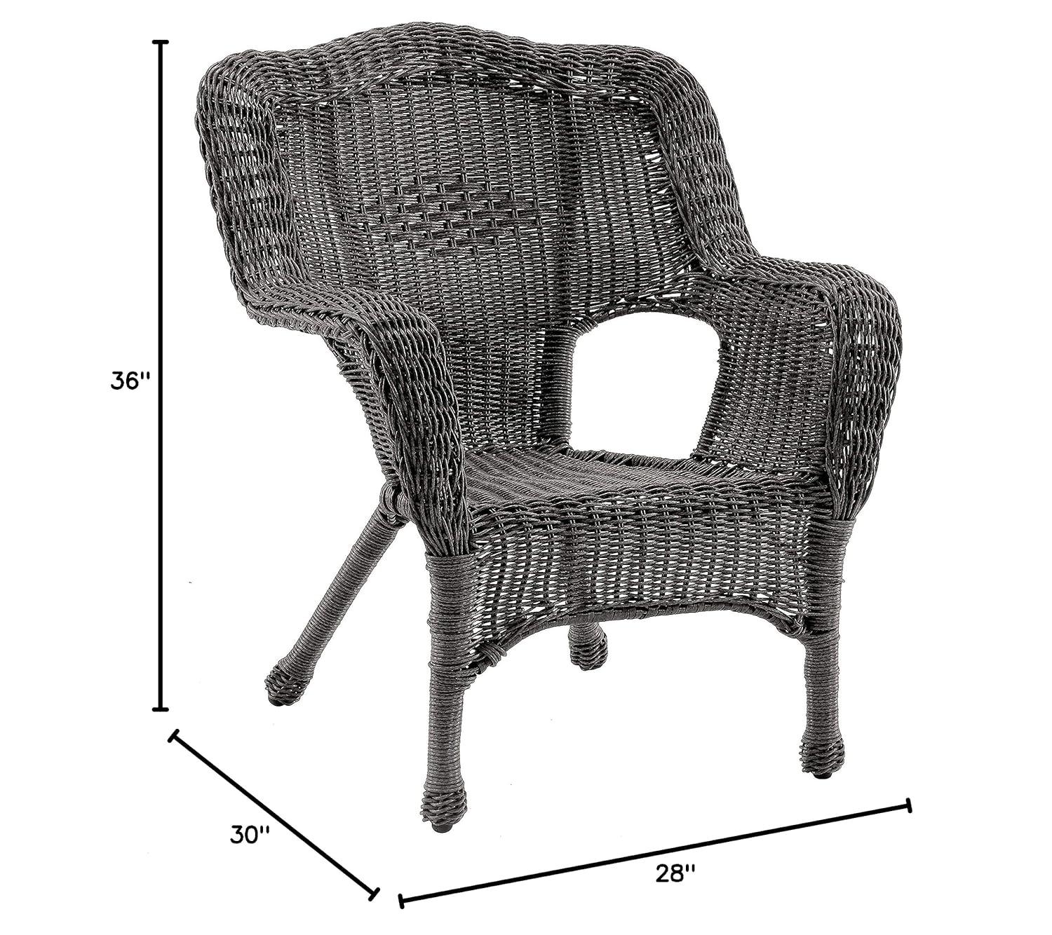 International Caravan Monaco Resin Patio Chair in Mocha (Set of 2)