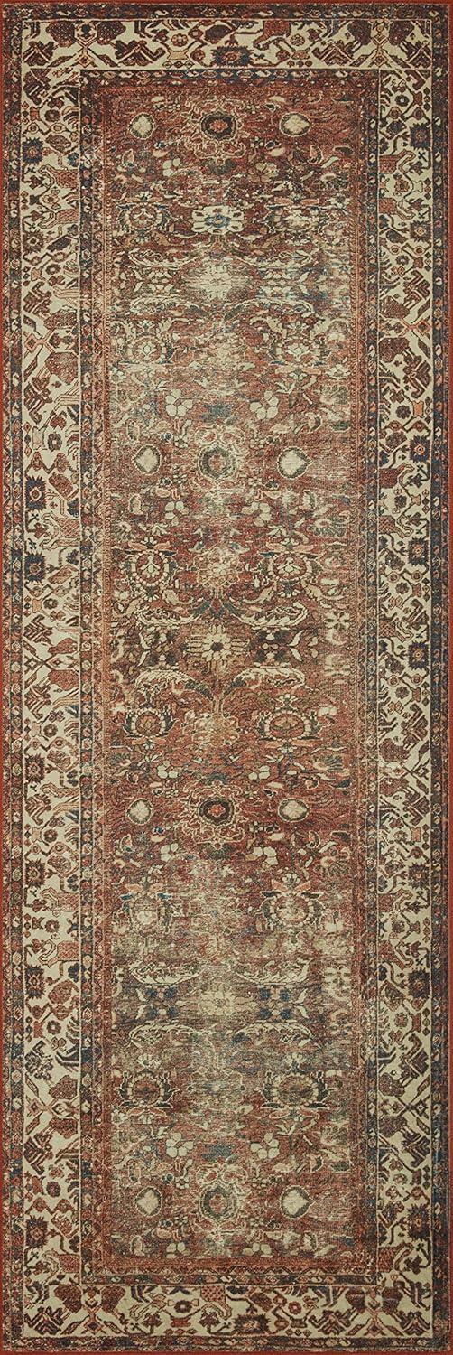 Magnolia Home By Joanna Gaines X Loloi Banks Machine Washable Brick / Ivory Area Rug