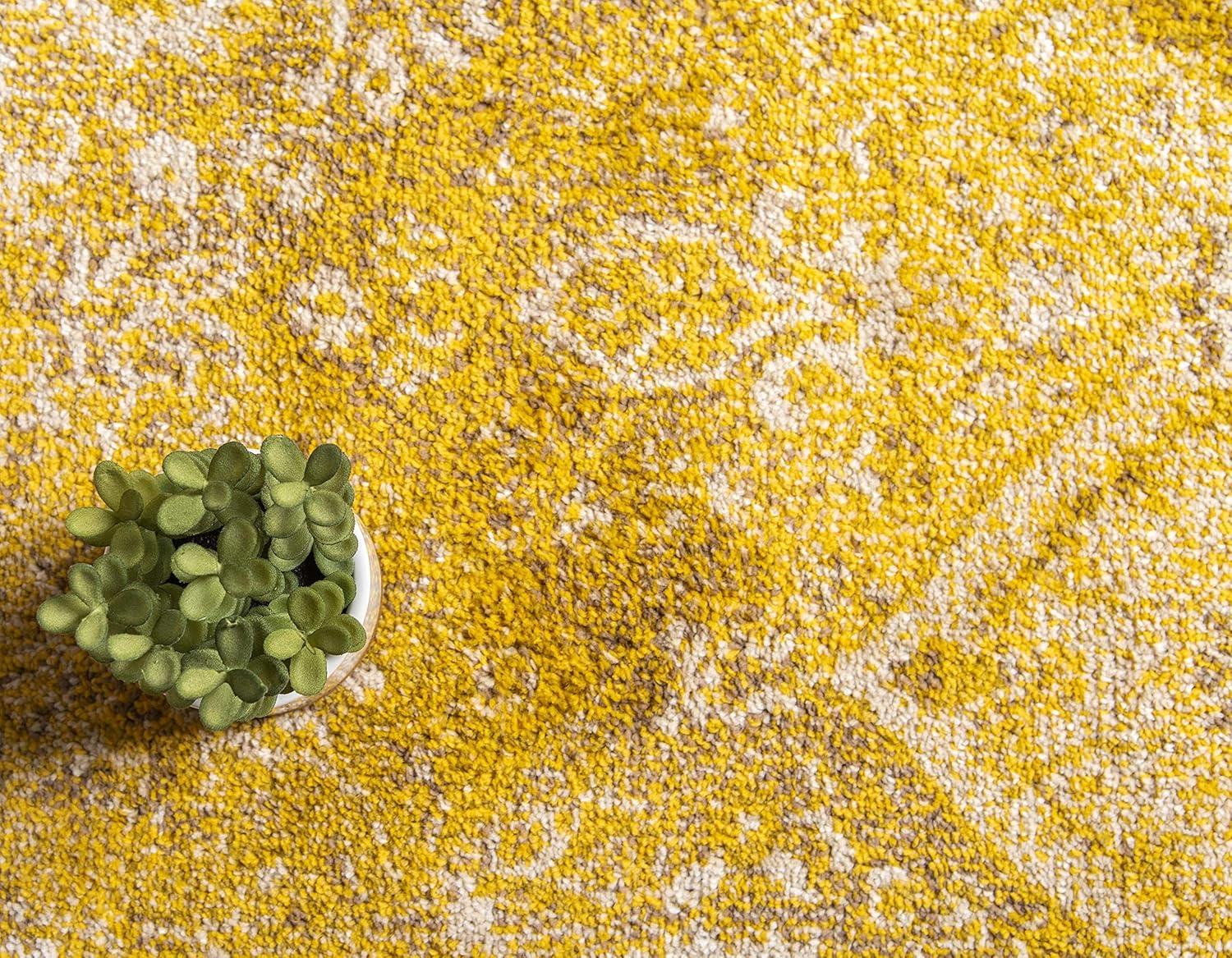 Unique Loom Penrose Collection Area Rug - Blake (10' x 14' 1" Rectangle Yellow/Beige)