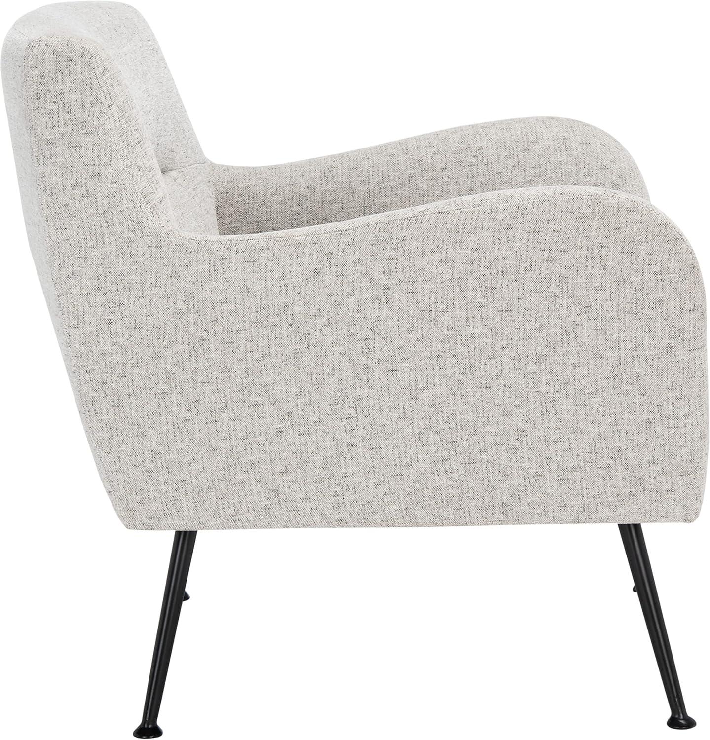 SAFAVIEH Tilbrook Tufted Arm Chairs, Light Grey/Black (26.8 in. W x 29.3 in. D x 29.5 in. H)