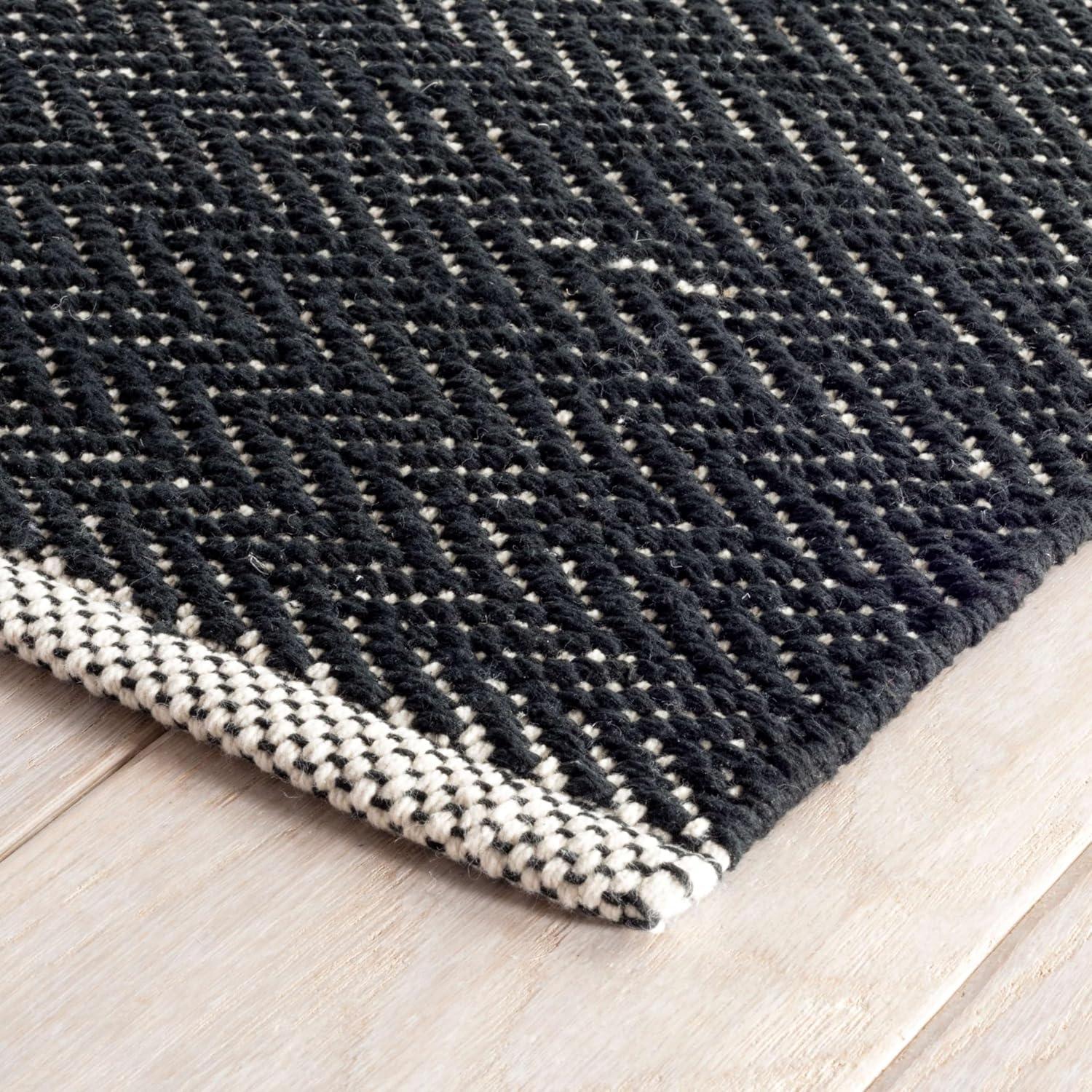 Herringbone Swedish Blue Handwoven Cotton Rug