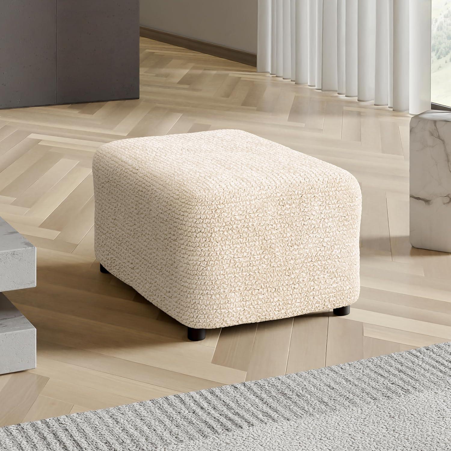 Stretchy Slipcover for Ottoman - Easy to Clean & Durable - Microfibra Collection