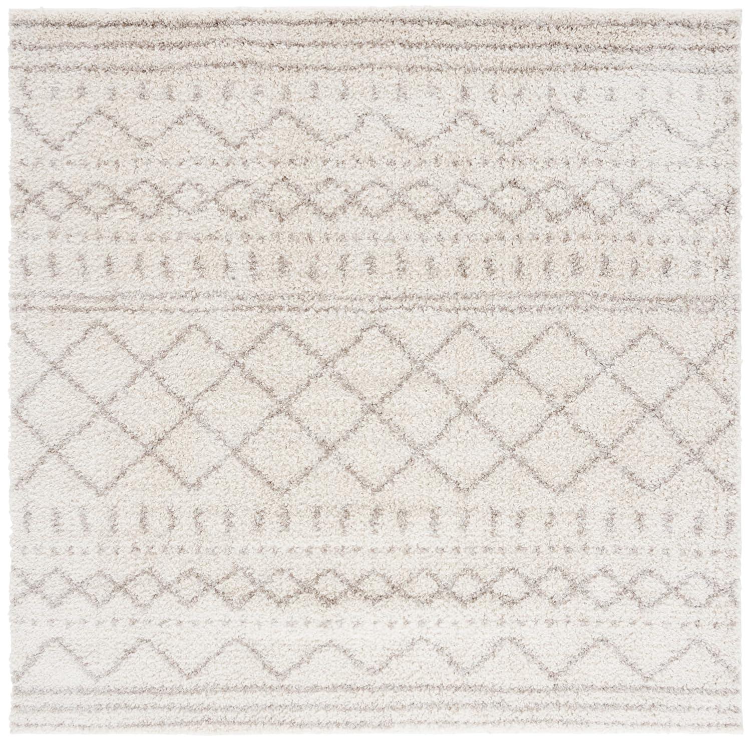 Arizona Shag ASG741 Power Loomed Indoor Area Rug - Ivory/Beige - 6'7"x6'7" - Safavieh