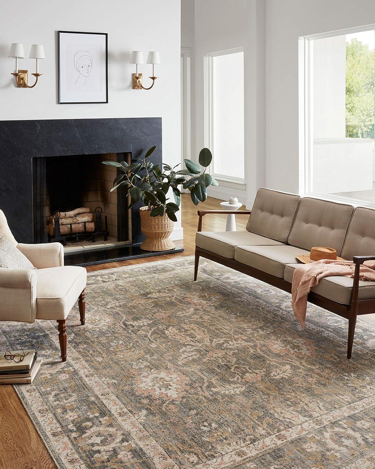 Rosemarie Rug by Chris Loves Julia x Loloi - Sage and Blush / 7'10" x 10'