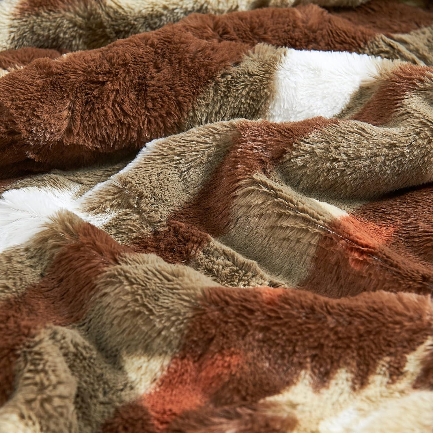 Home Soft Things Southwest Faux Fur Sherpa Throw - Coffee - 60" x 80" Jumbo