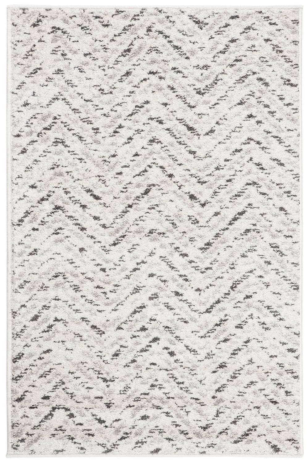 Adirondack ADR104 Power Loomed Accent Rug - Ivory/Charcoal - 2'6"x4' - Safavieh.