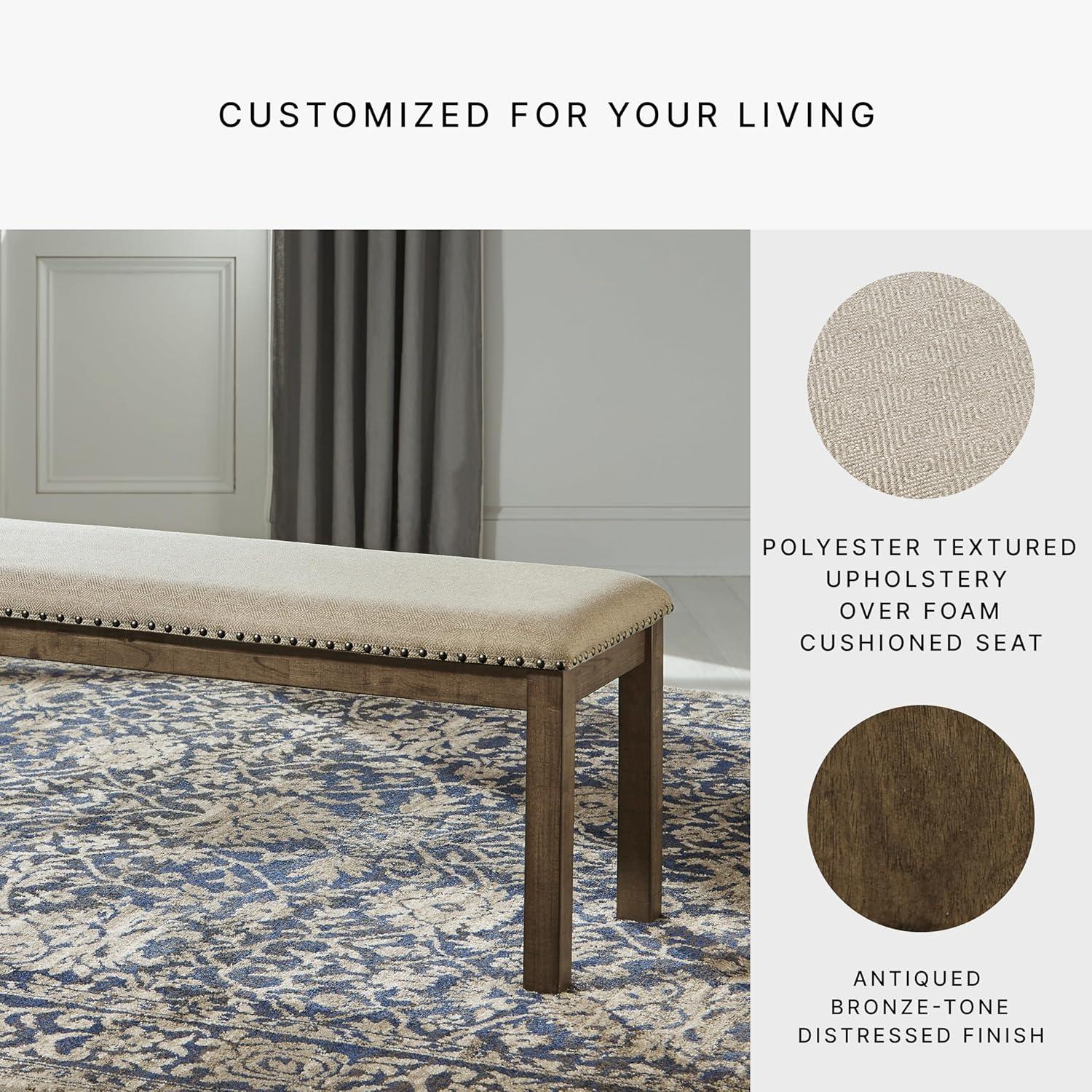Signature Design by Ashley Casual Moriville Counter Height Dining Bench  Beige