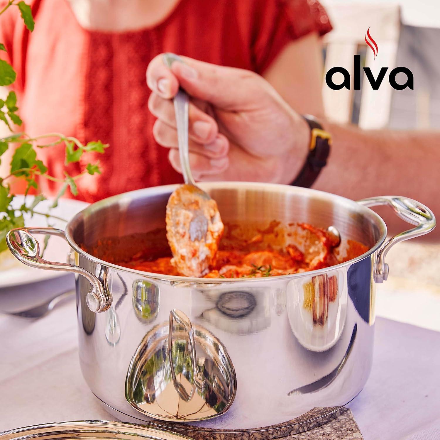 Alva Chef 2.5 Qt Stainless Steel Nonstick Casserole Pot with Lid