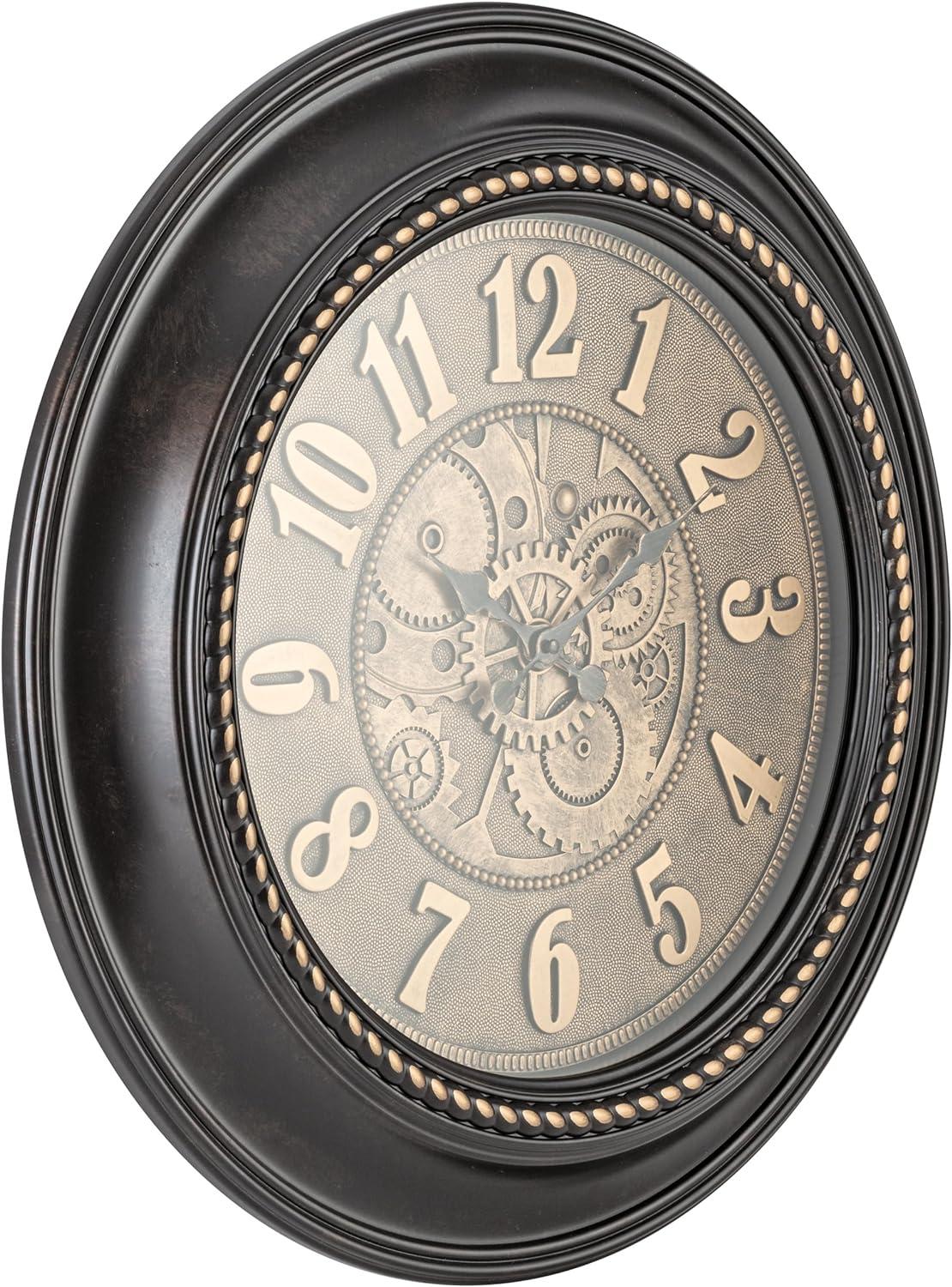 Rodalben 24'' Antique Bronze and Black Round Wall Clock