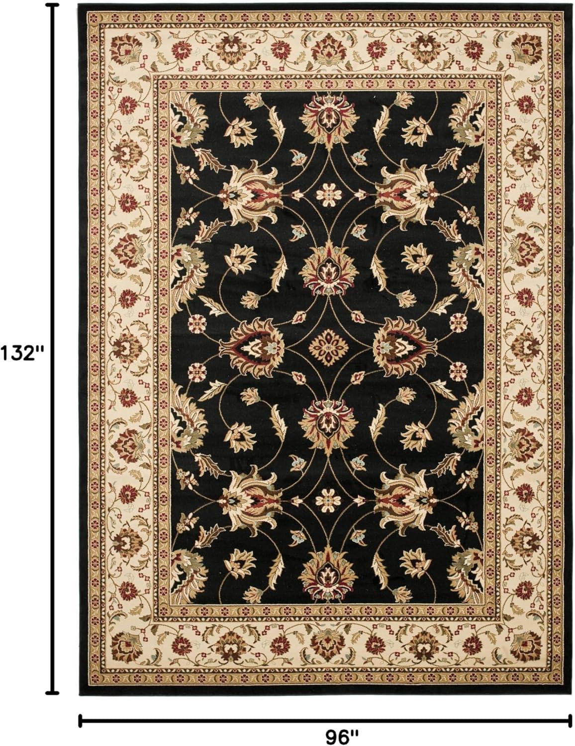Lyndhurst LNH553 Power Loomed Area Rug - Black/Ivory - 8'x11' - Safavieh