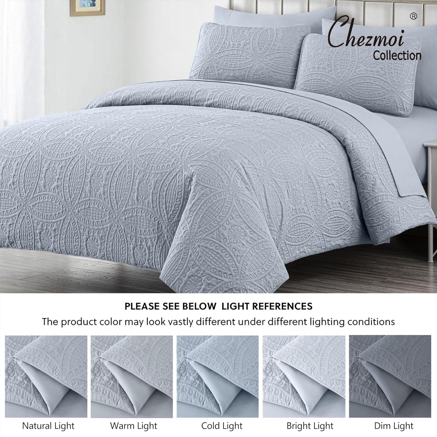 Chezmoi Collection Liam Microfiber 7 Piece Bed in a Bag Comforter Set