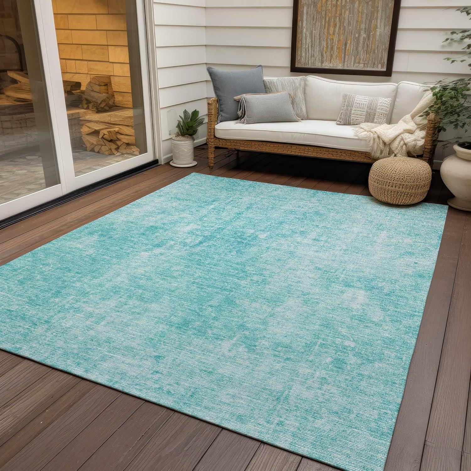 Addison Rugs Chantille ACN656 Teal 2'6" x 3'10" Indoor Outdoor Area Rug, Easy Clean, Machine Washable, Non Shedding, Bedroom, Entry, Living Room, Dining Room, Kitchen, Patio Rug
